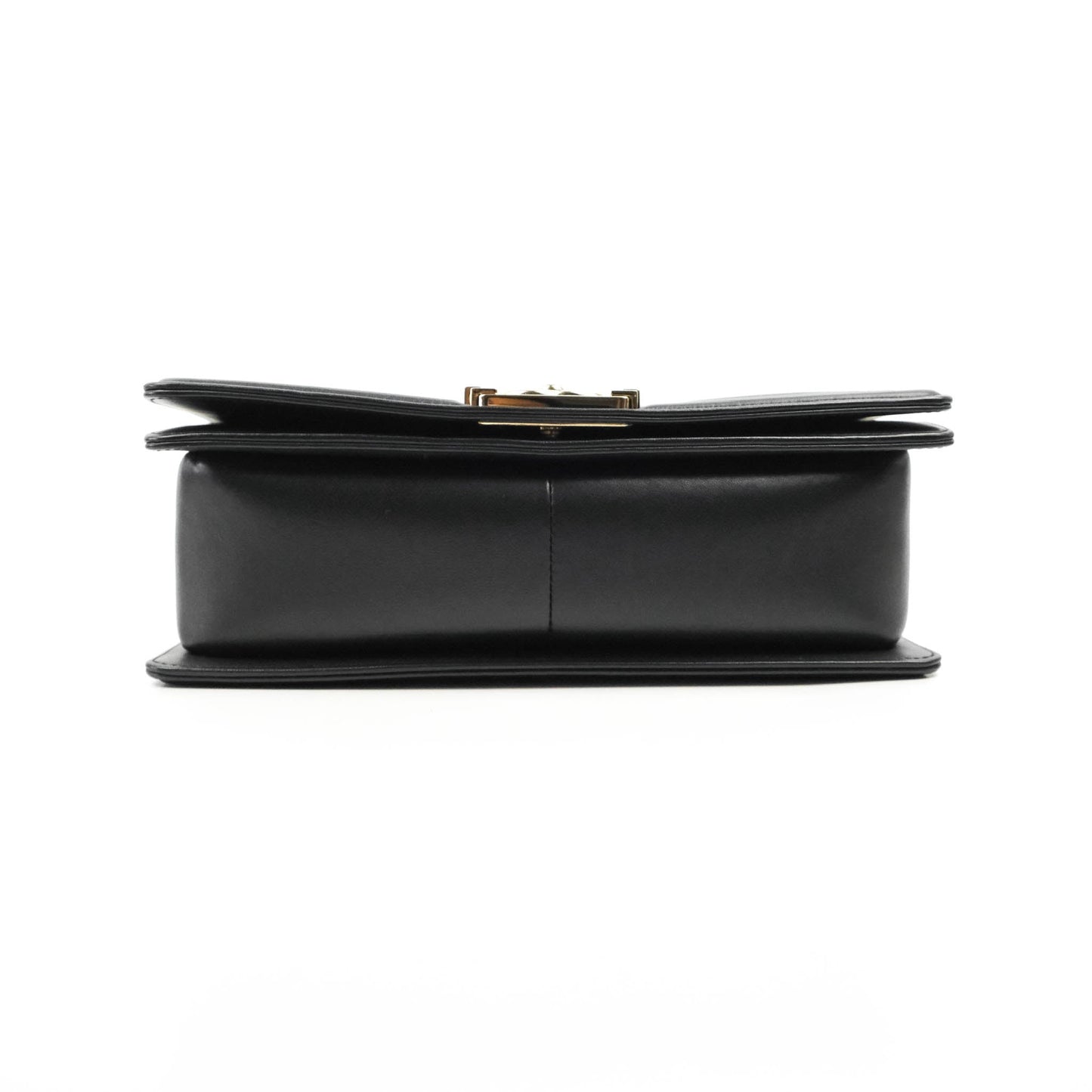 Chanel Medium Boy Chevron Black Calfskin Gold Hardware 19P