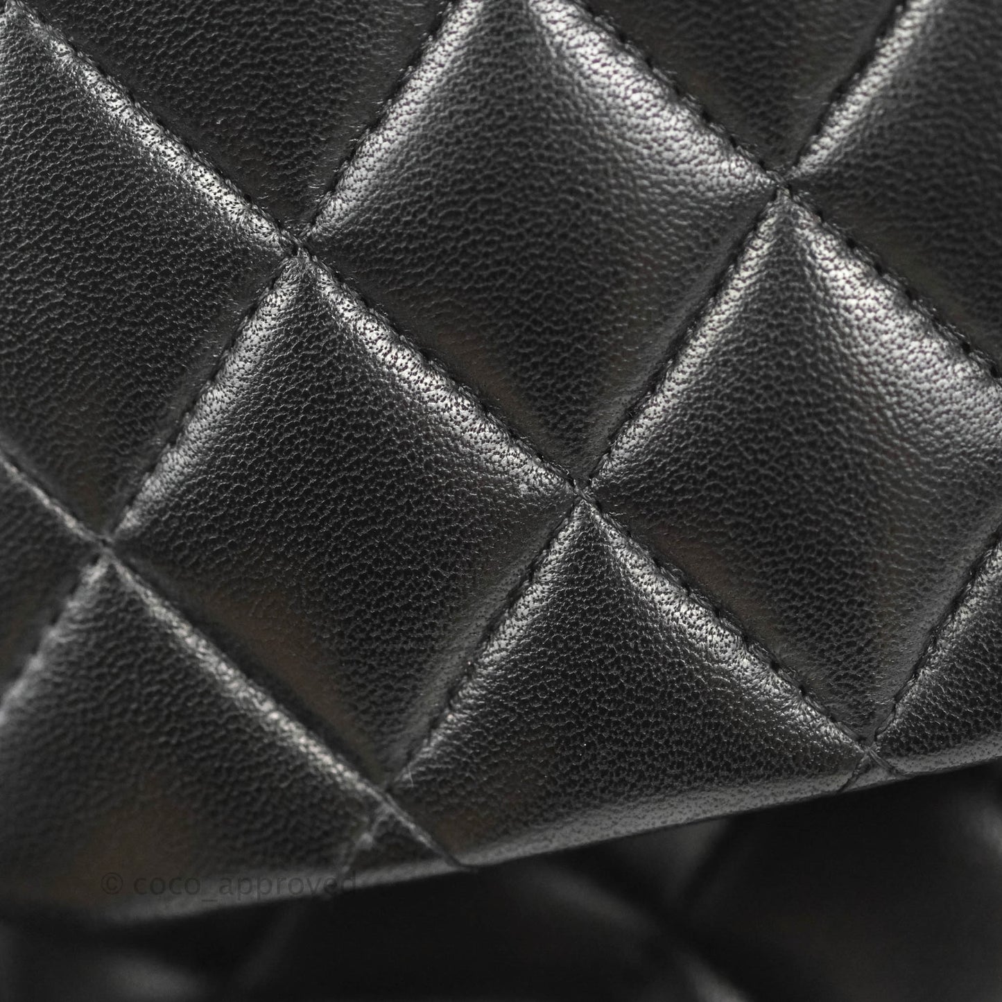 Chanel Classic M/L Medium Flap Quilted Black Lambskin Gold Hardware