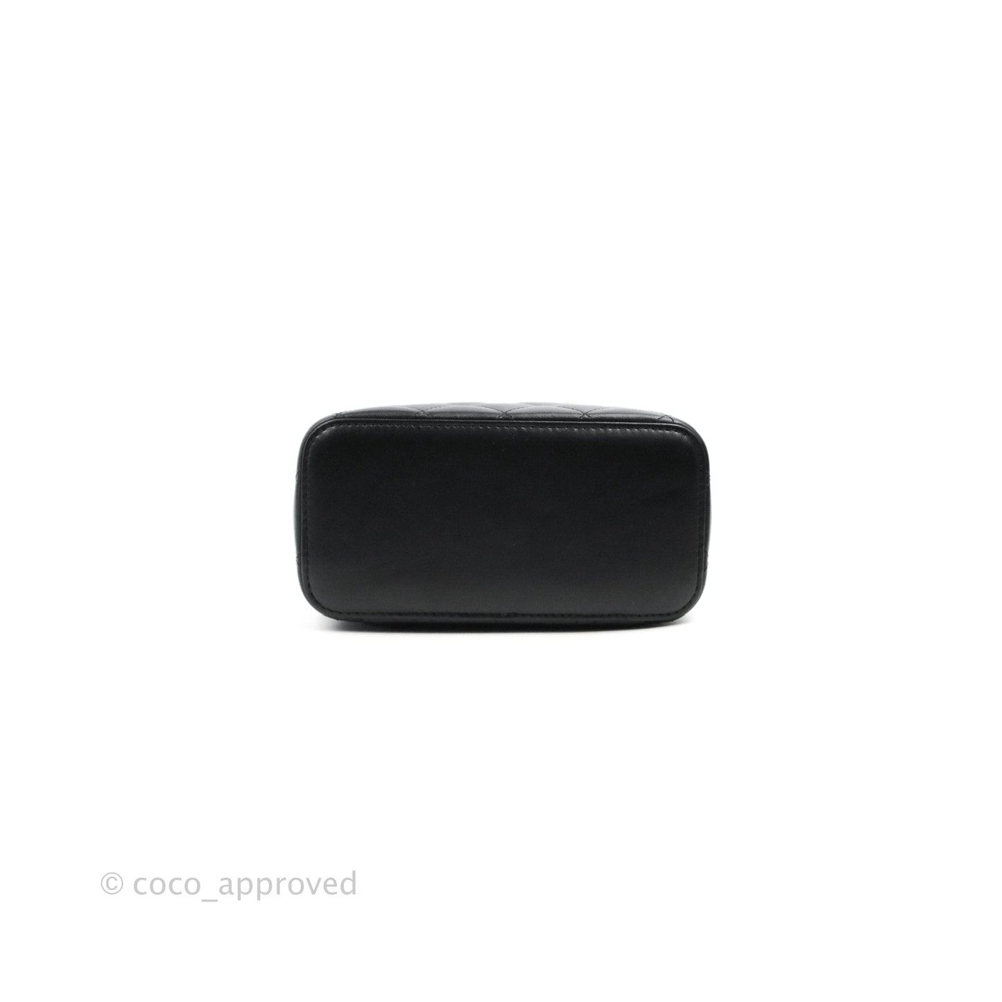 Chanel Vanity Rectangular Top Handle Black Lambskin Gold Hardware