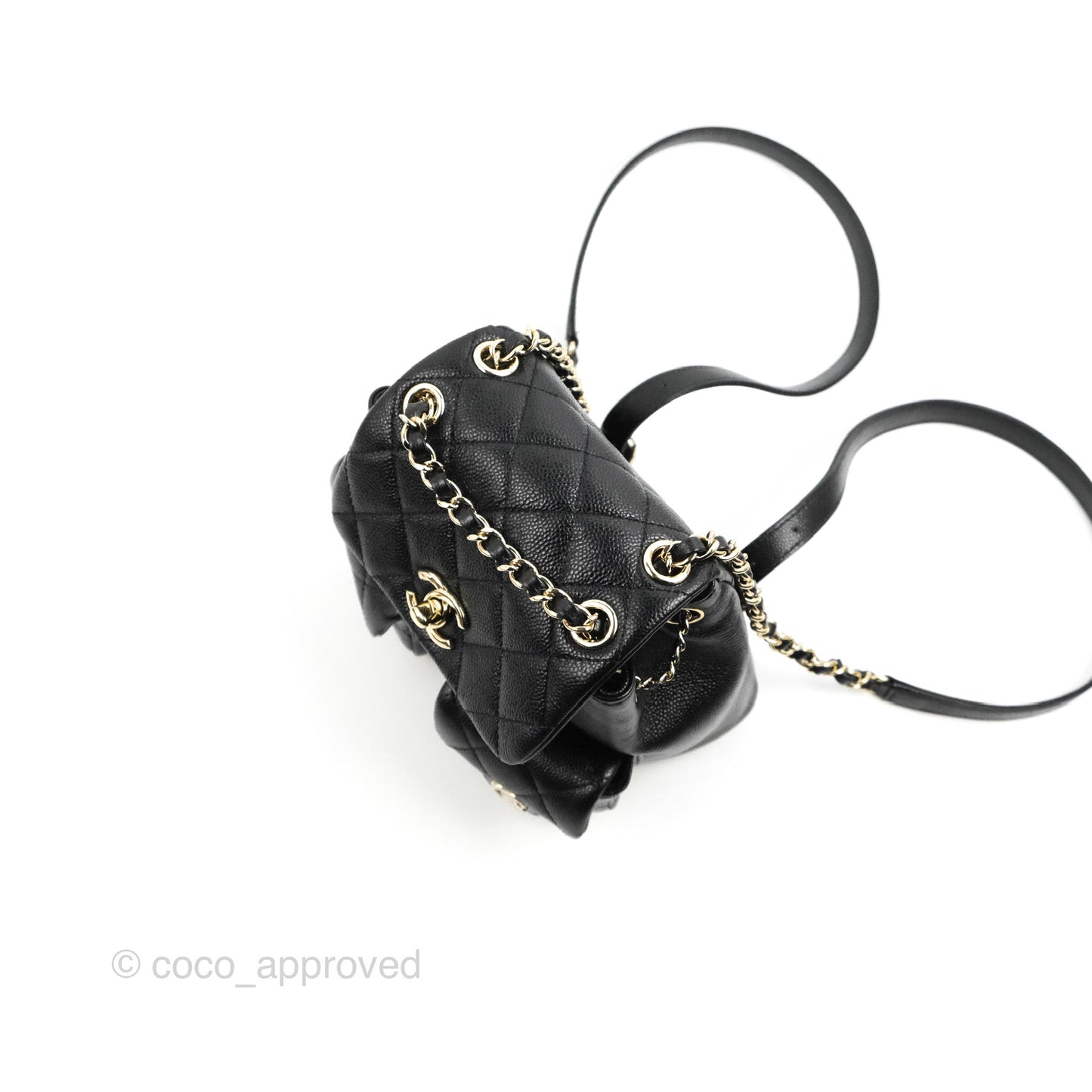 Chanel Duma Backpack Small Black Caviar Gold Hardware 23P