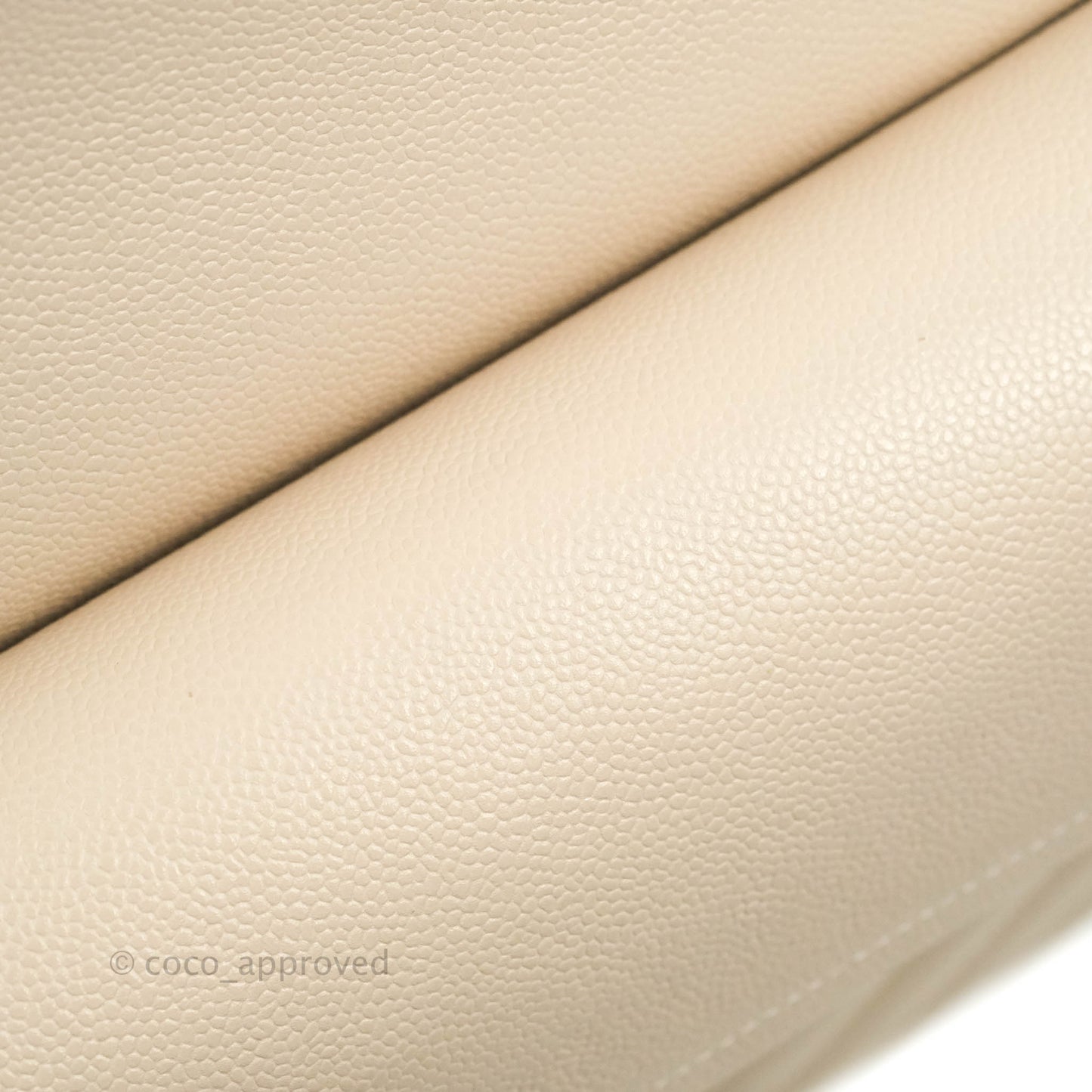 Chanel Classic M/L Medium Double Flap Chevron Ivory Caviar Gold Hardware