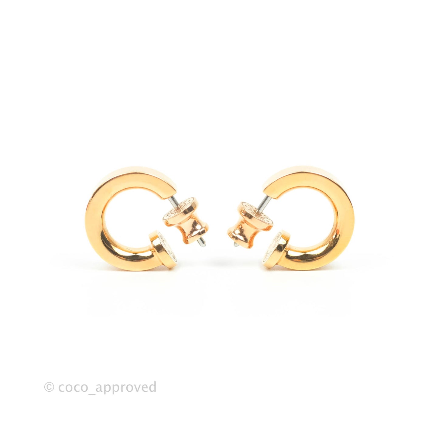 Hermès O'Kelly Earrings Etoupe Swift Rose Gold Hardware