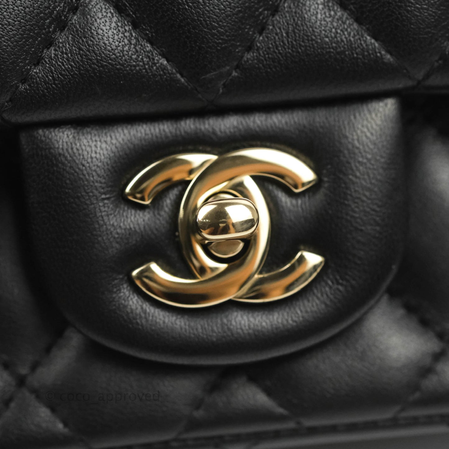 Chanel Mini Square Black Lambskin Gold Hardware