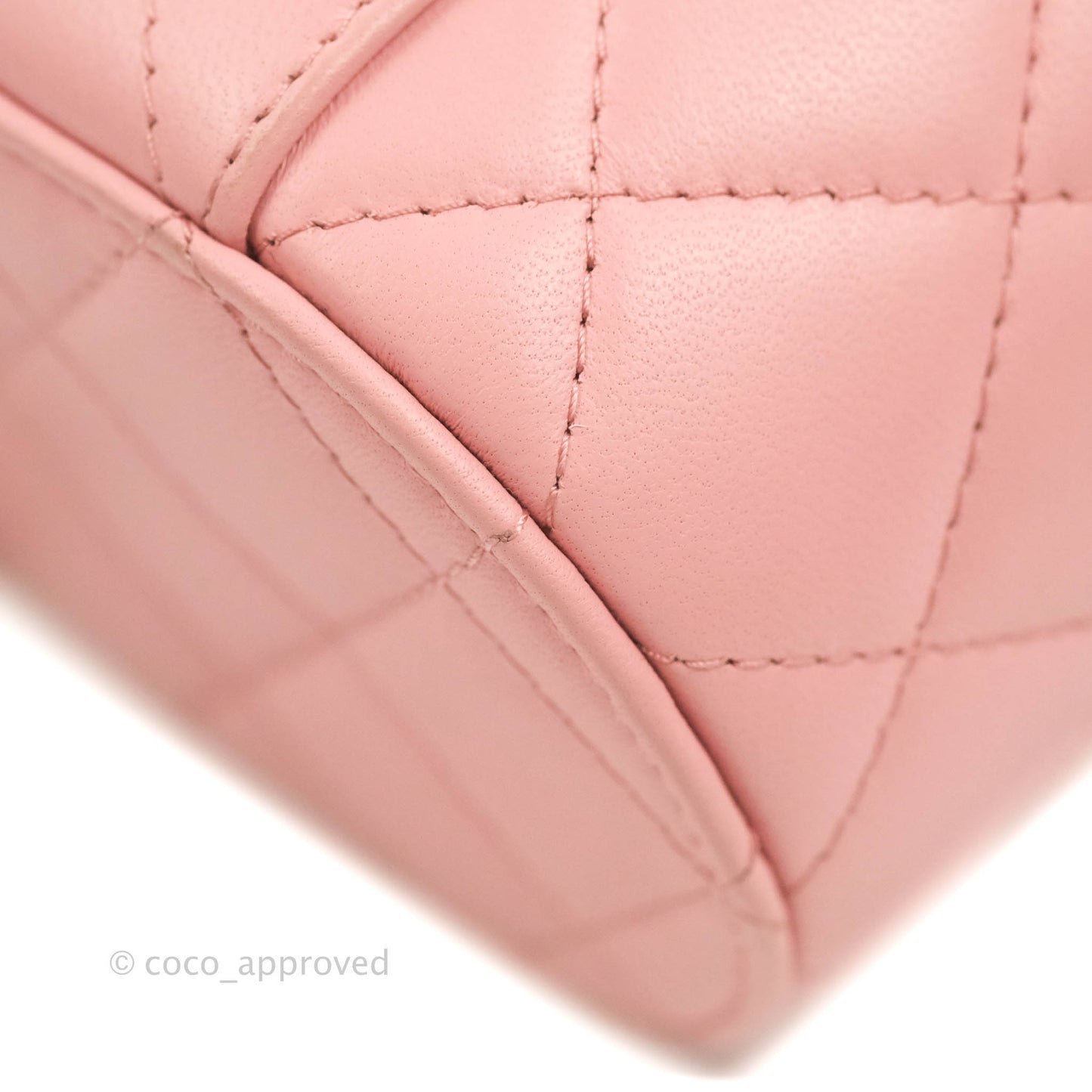 Chanel Quilted Small Resin Elegant Chain Vanity Case Lambskin Pink Gold Hardware
