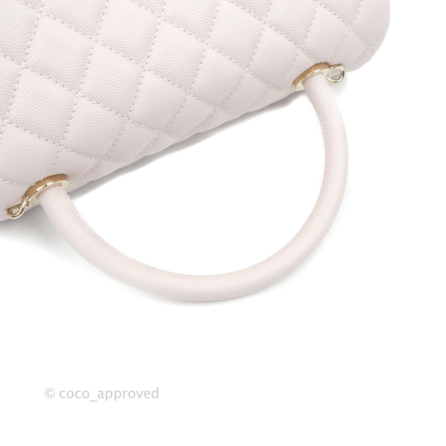 Chanel Medium Coco Handle Quilted Light Lilac Pink Caviar Gold Hardware
