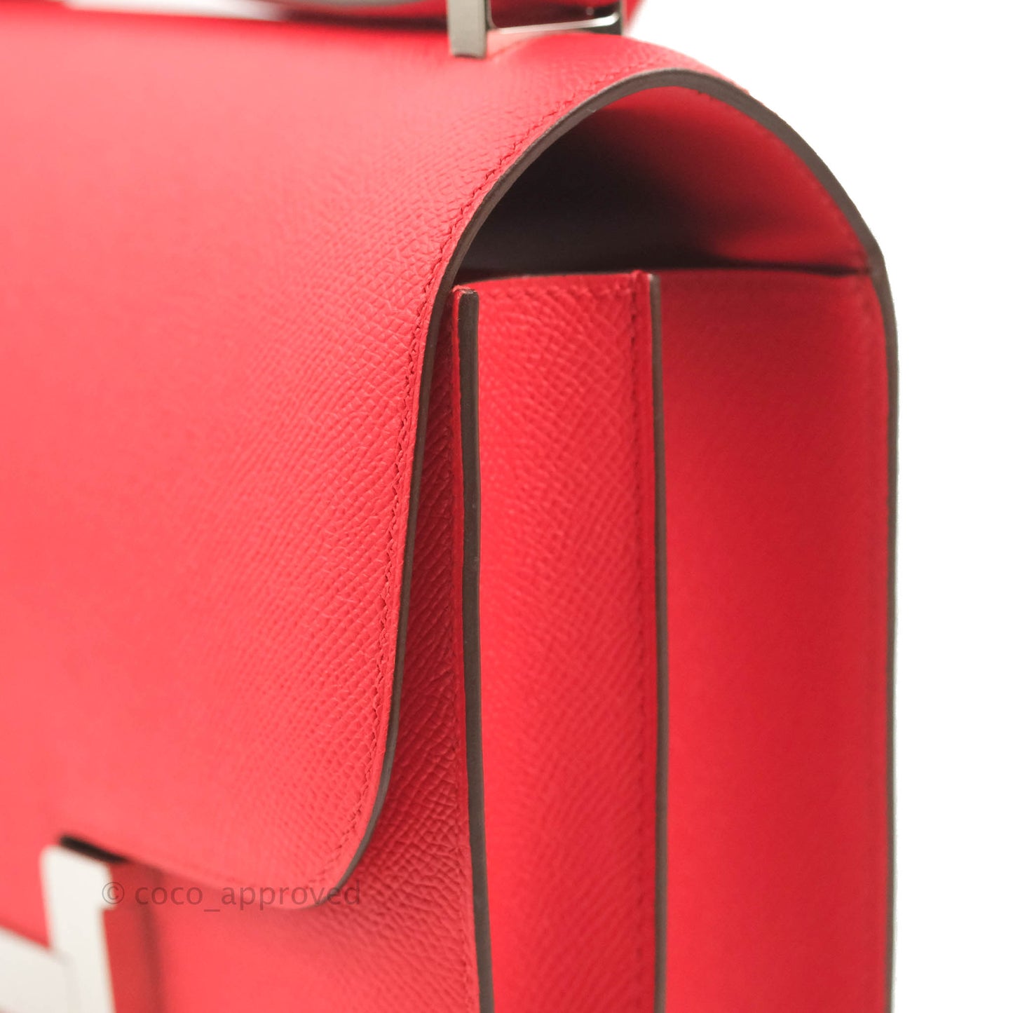 Hermès Constance 24 Rouge De Coeur Veau Epsom Palladium Hardware