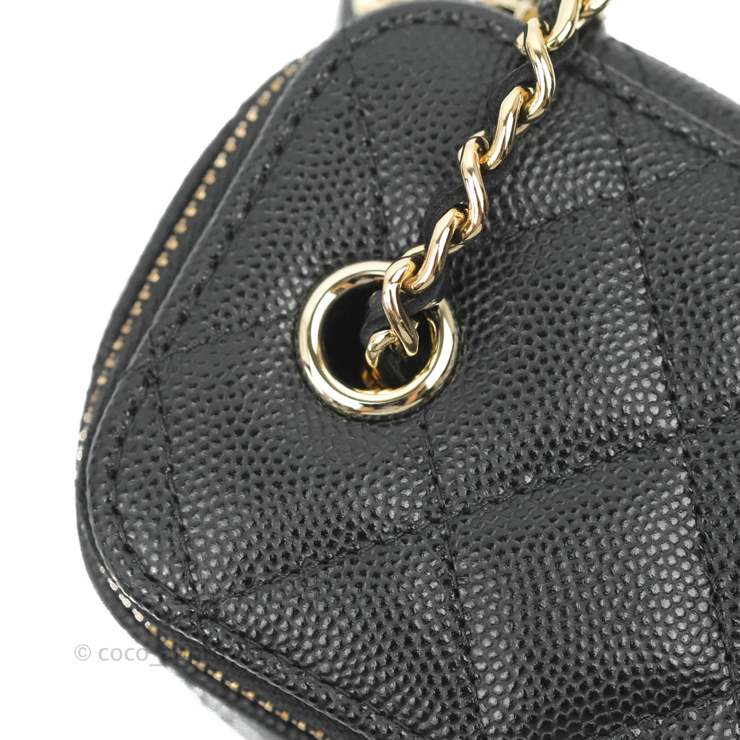Chanel Mini Vanity With Chain Black Caviar Gold Hardware