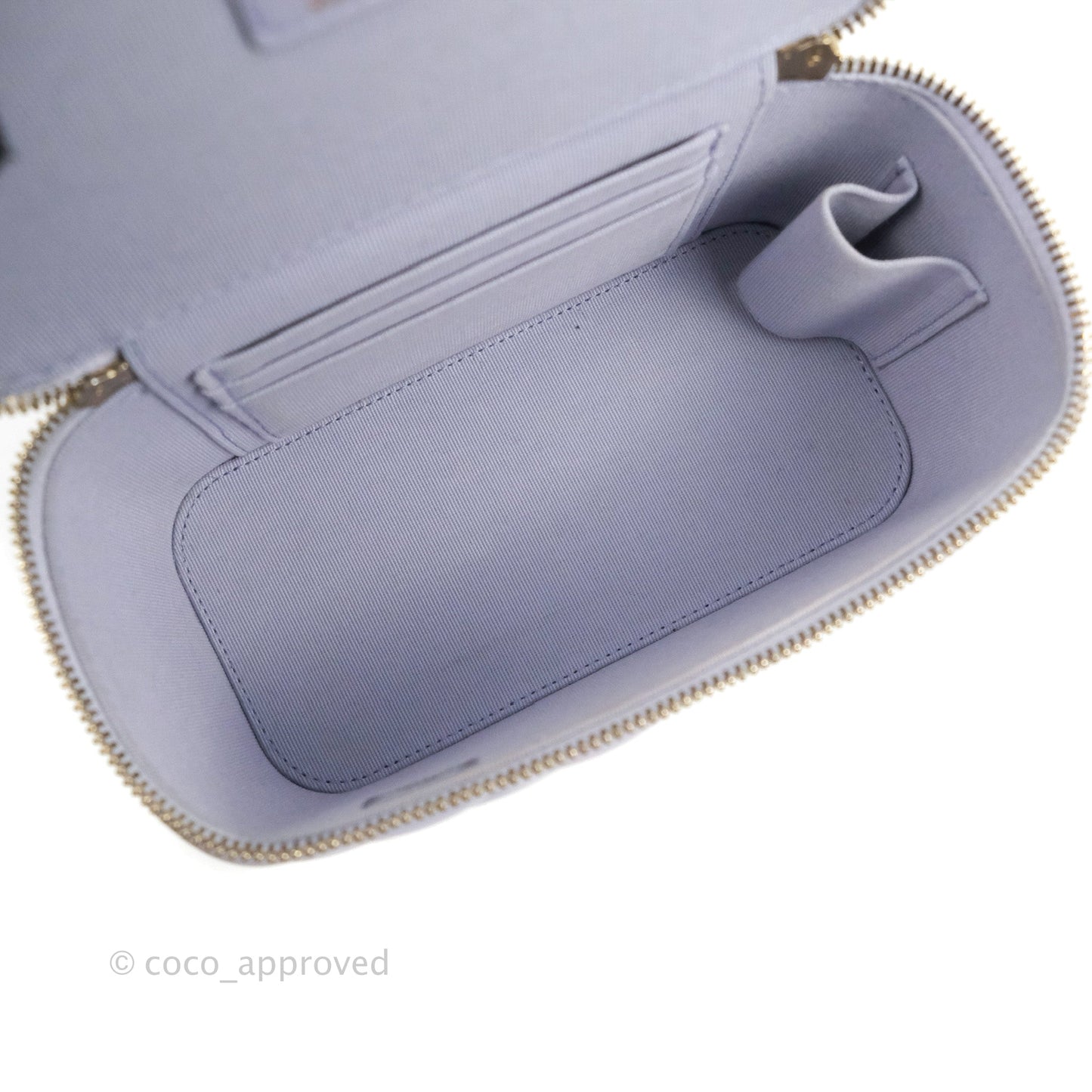 Chanel Vanity Rectangular Top Handle Lilac Lambskin Gold Hardware