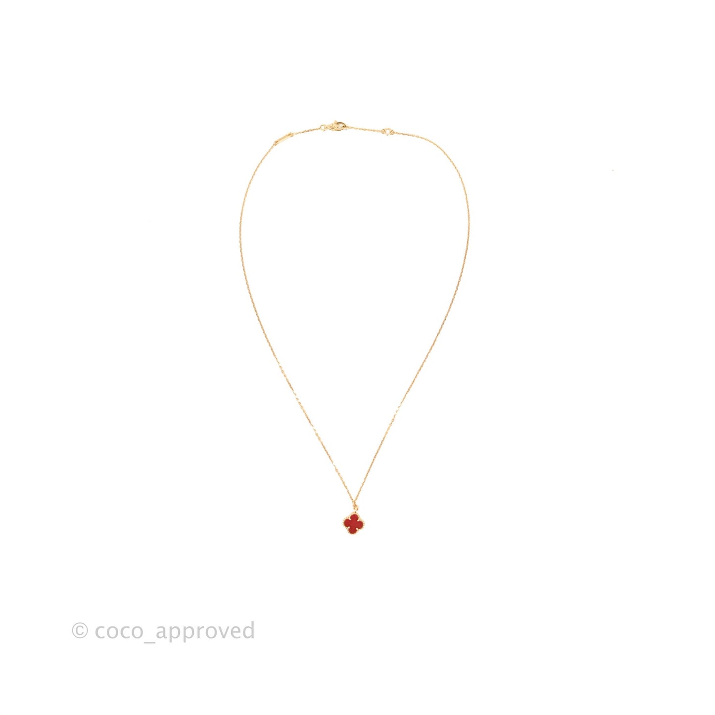 Van Cleef & Arpels Sweet Alhambra Pendant Red Carnelian Rose Gold