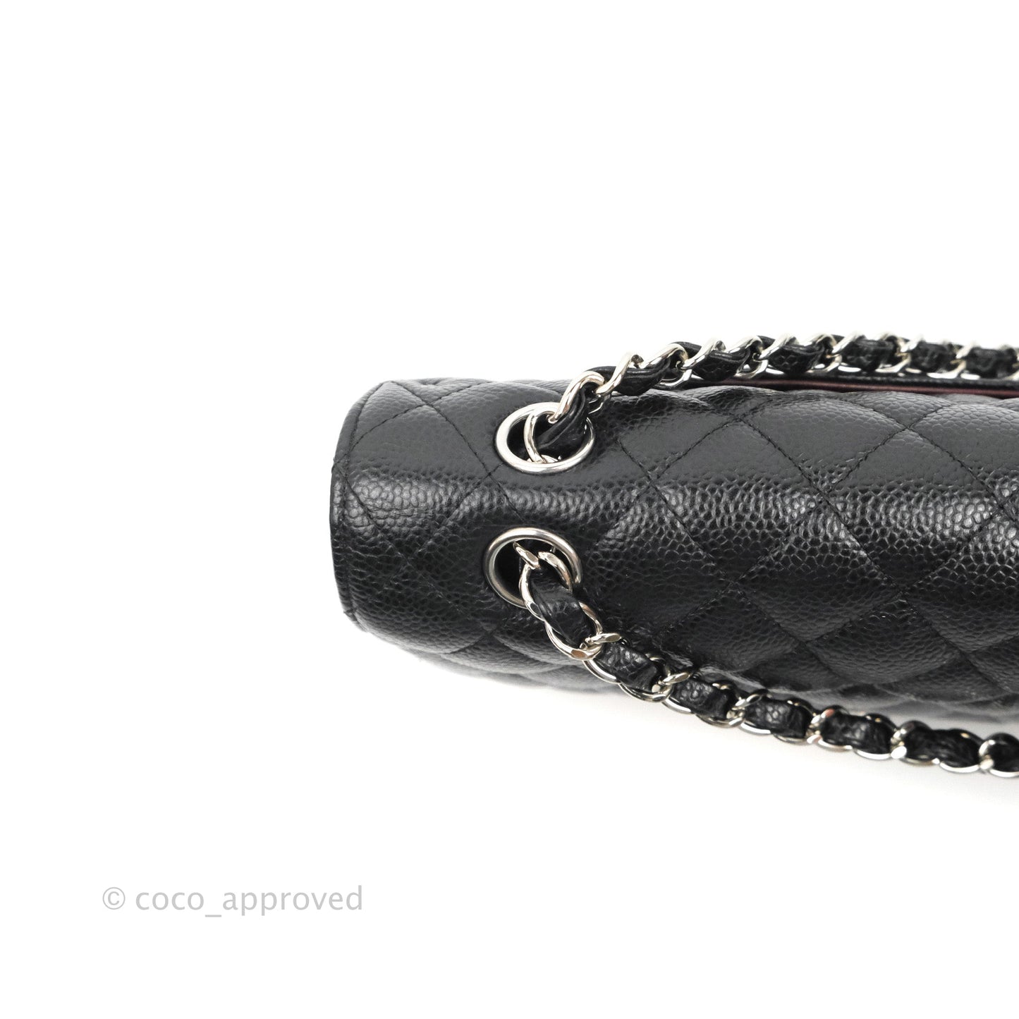 Chanel Classic M/L Medium Flap Quilted Black Caviar Silver Hardware