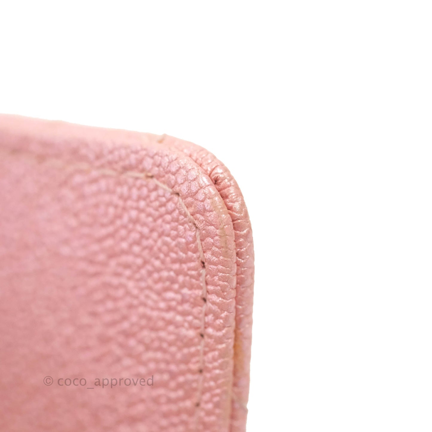 Chanel Mini Quilted Wallet On Chain WOC Caviar Iridescent Pink Gold Hardware 19S