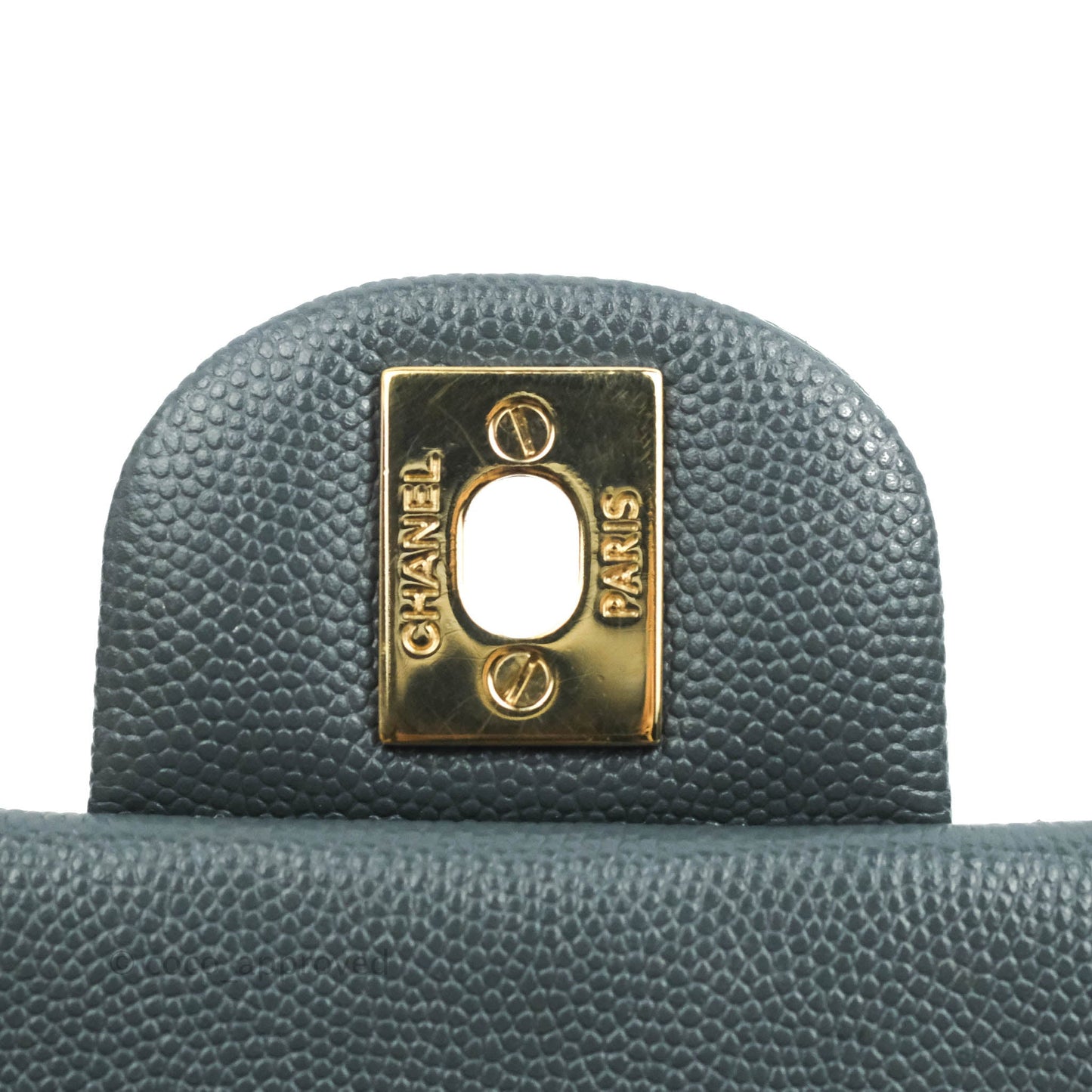 Chanel Quilted Mini Rectangular Flap Grey Caviar Gold Hardware 18B