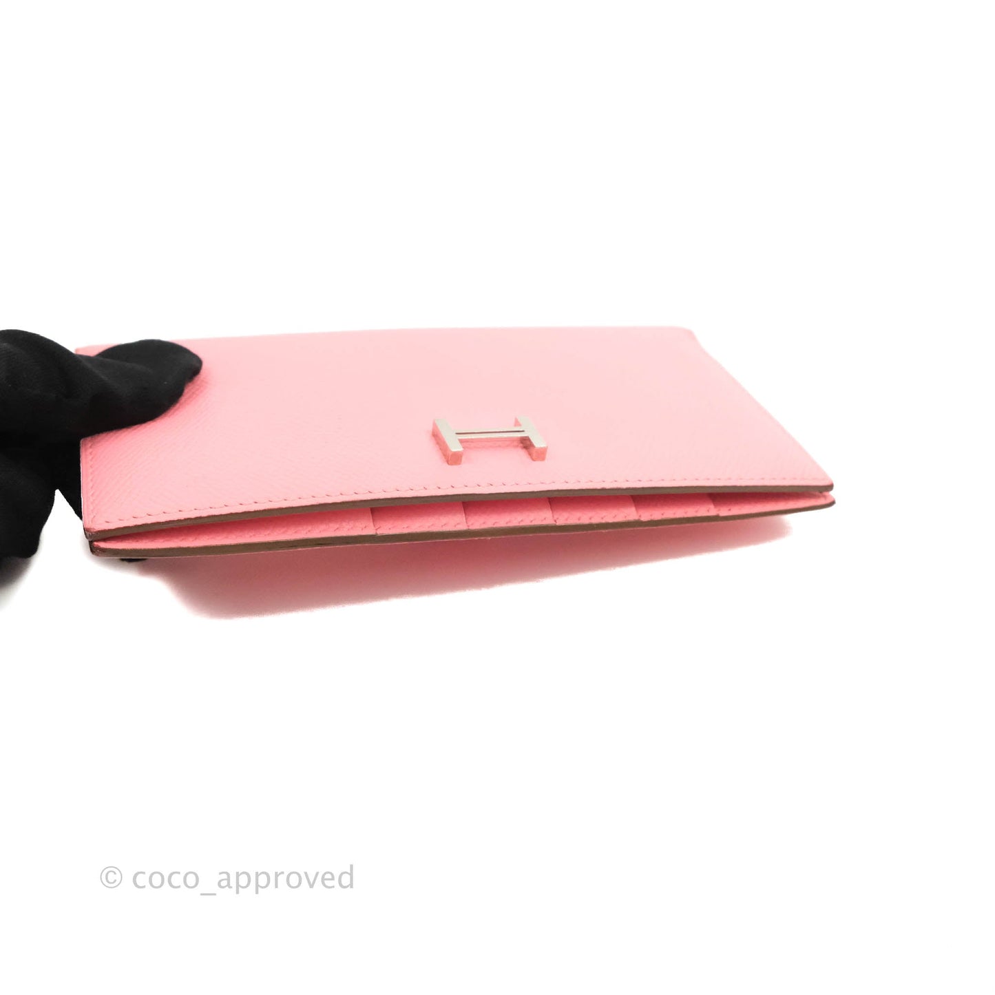 Hermès Bearn Wallet Epsom Pink Palladium Hardware