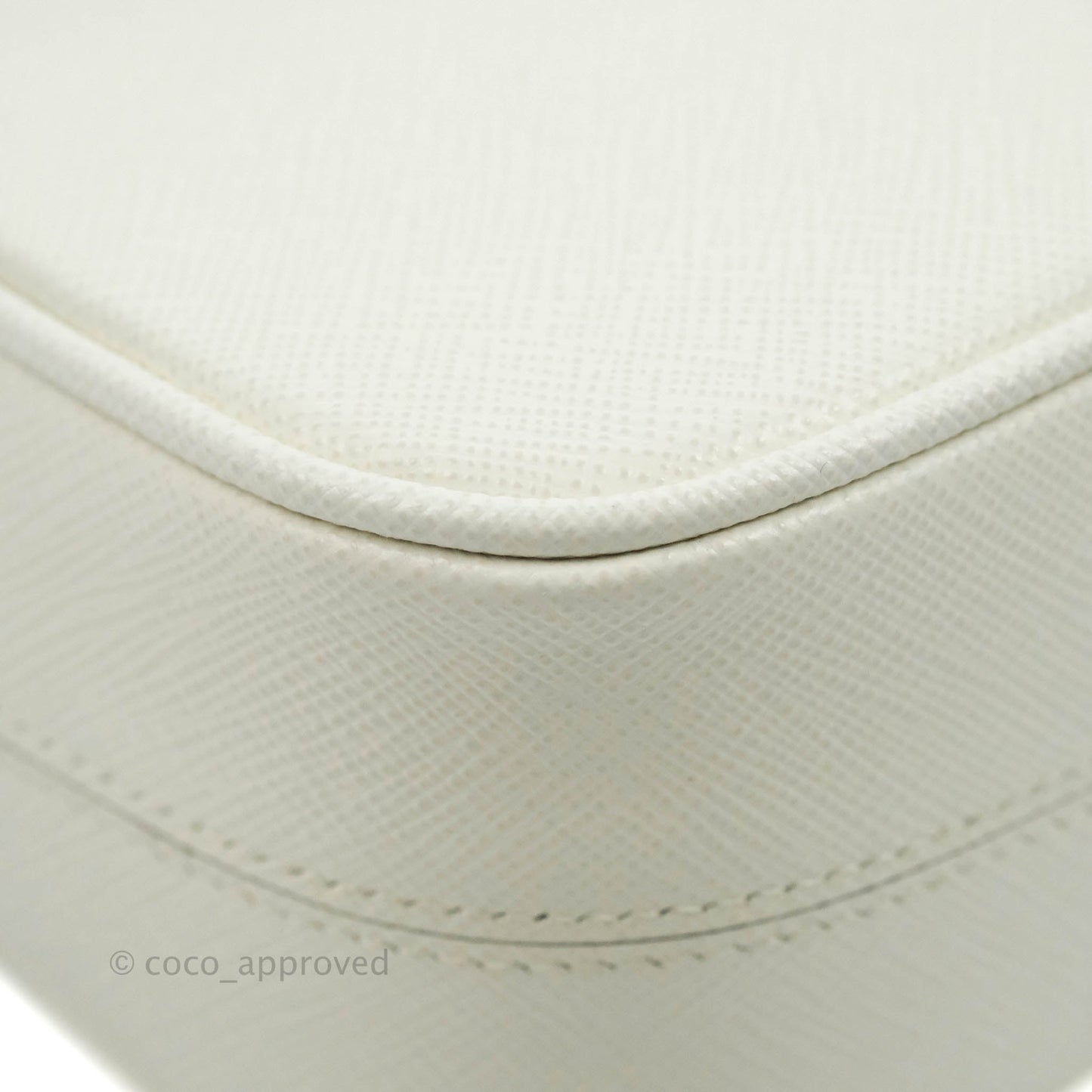 Prada Saffiano Leather Mini Bag White Gold Hardware