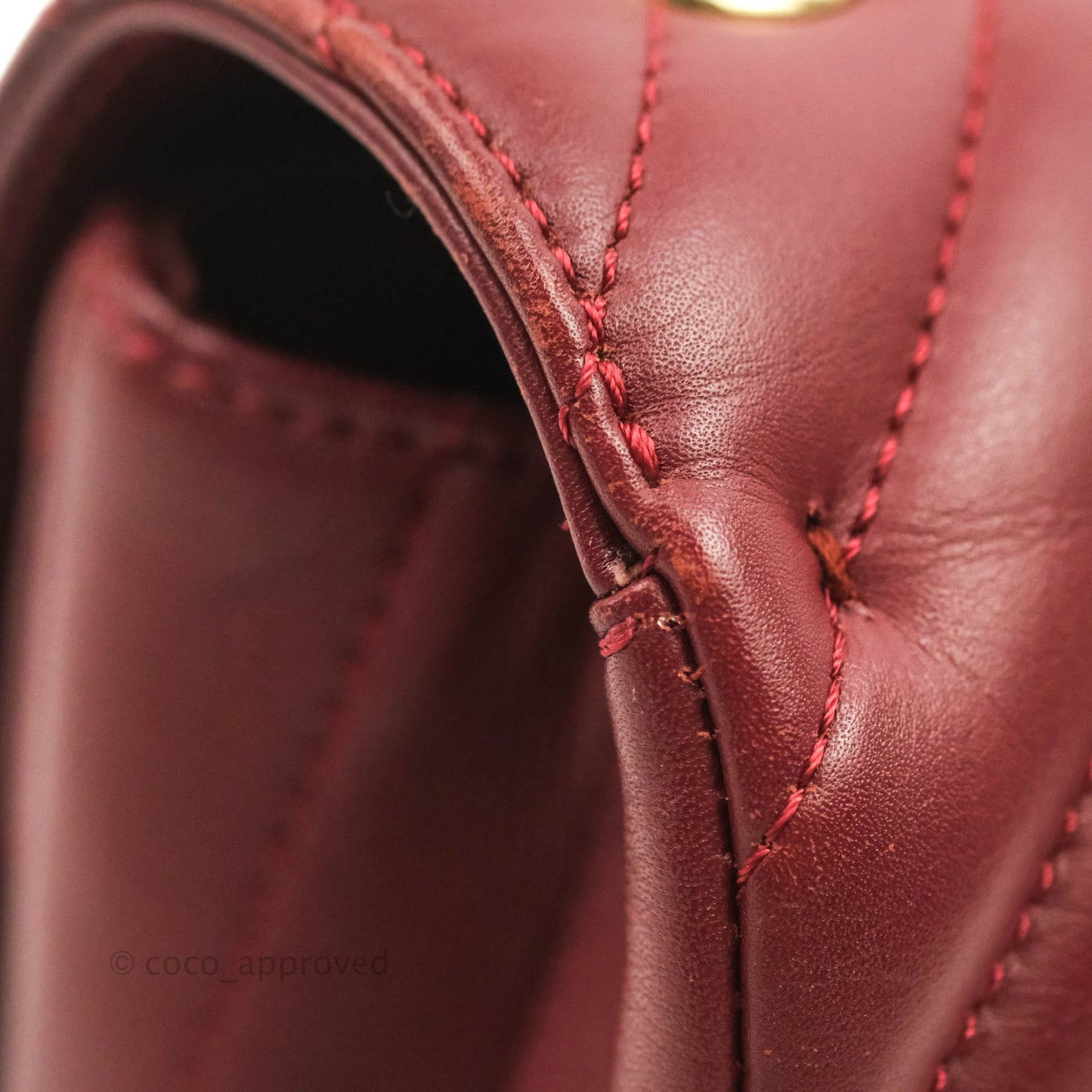 Chanel Small Statement Chevron Flap Bag Burgundy Lambskin Gold Hardware