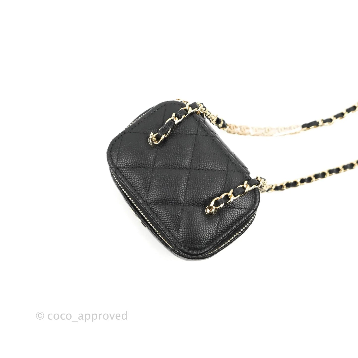 Chanel Classic Mini Vanity With CC Chain Black Caviar Gold Hardware