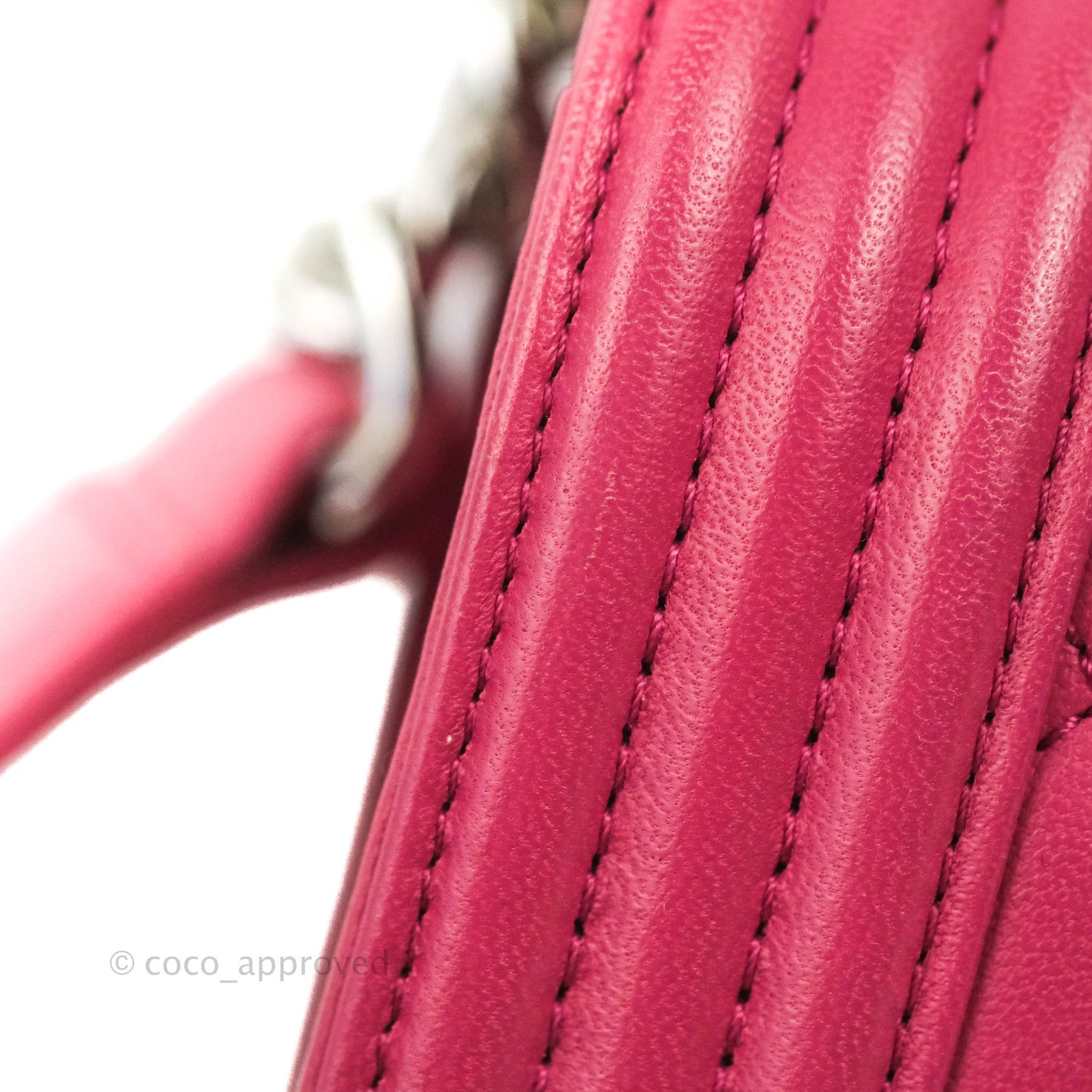 Chanel Quilted Medium Boy Dark Pink Calfskin Silver Hardware