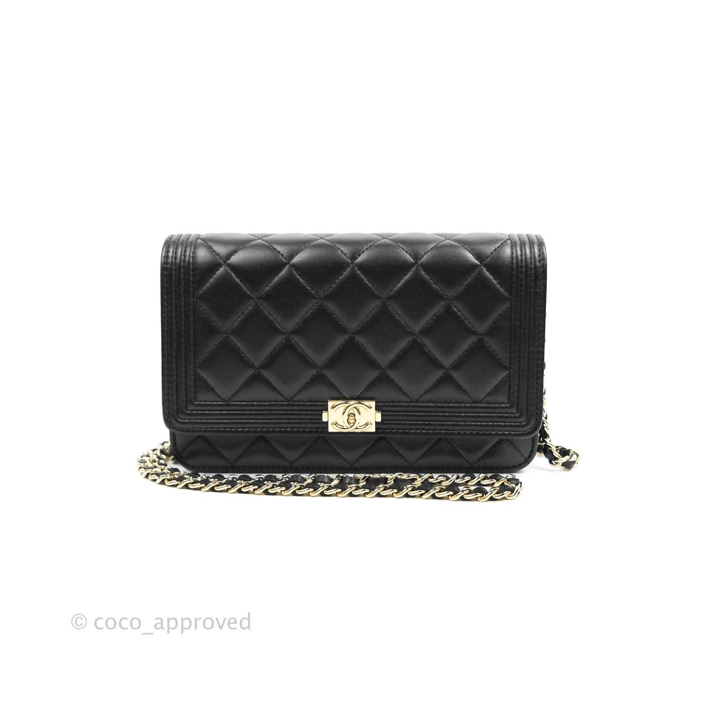 Chanel Boy Wallet on Chain WOC Black Lambskin Gold Hardware