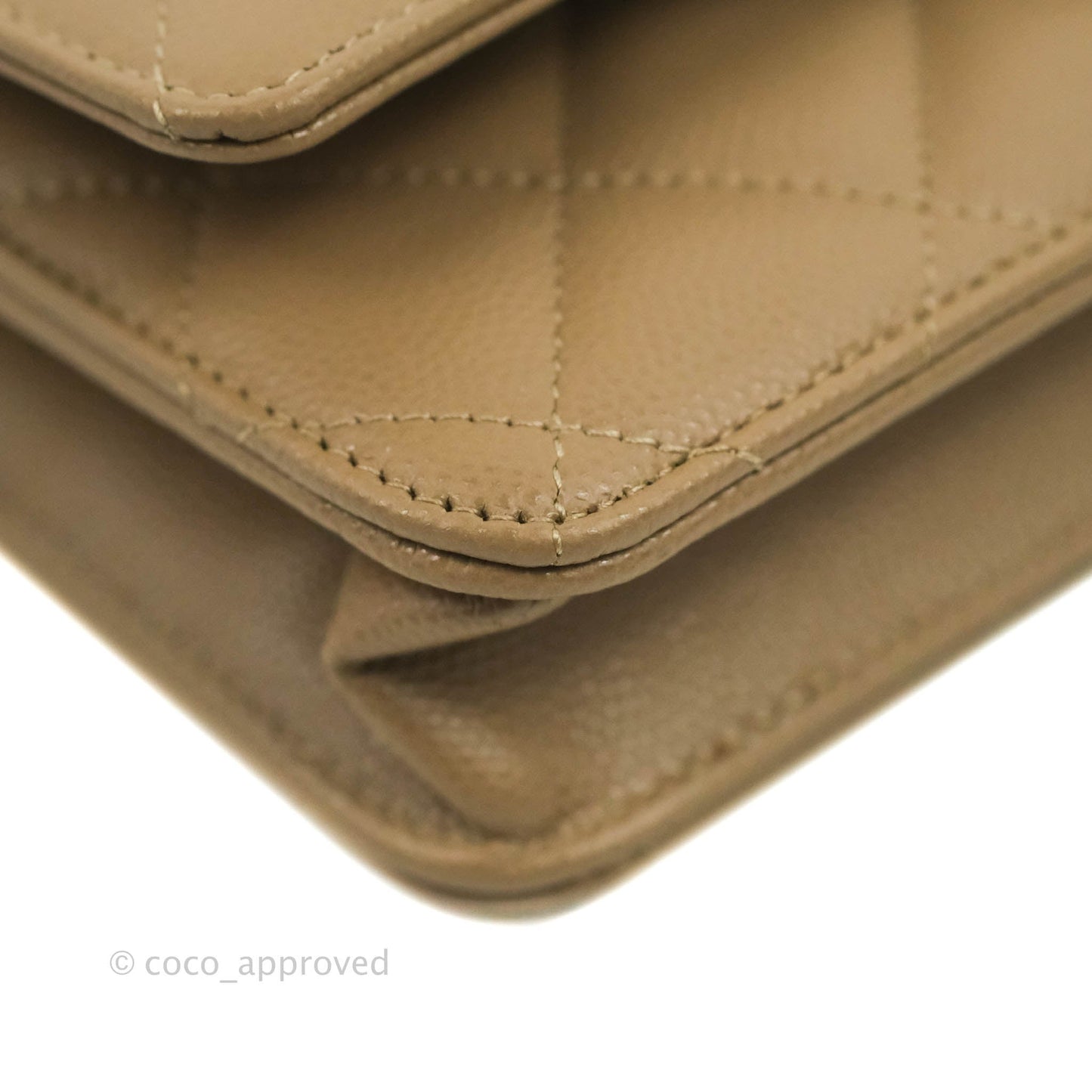 Chanel Quilted Classic WOC Dark Beige Caviar Gold Hardware