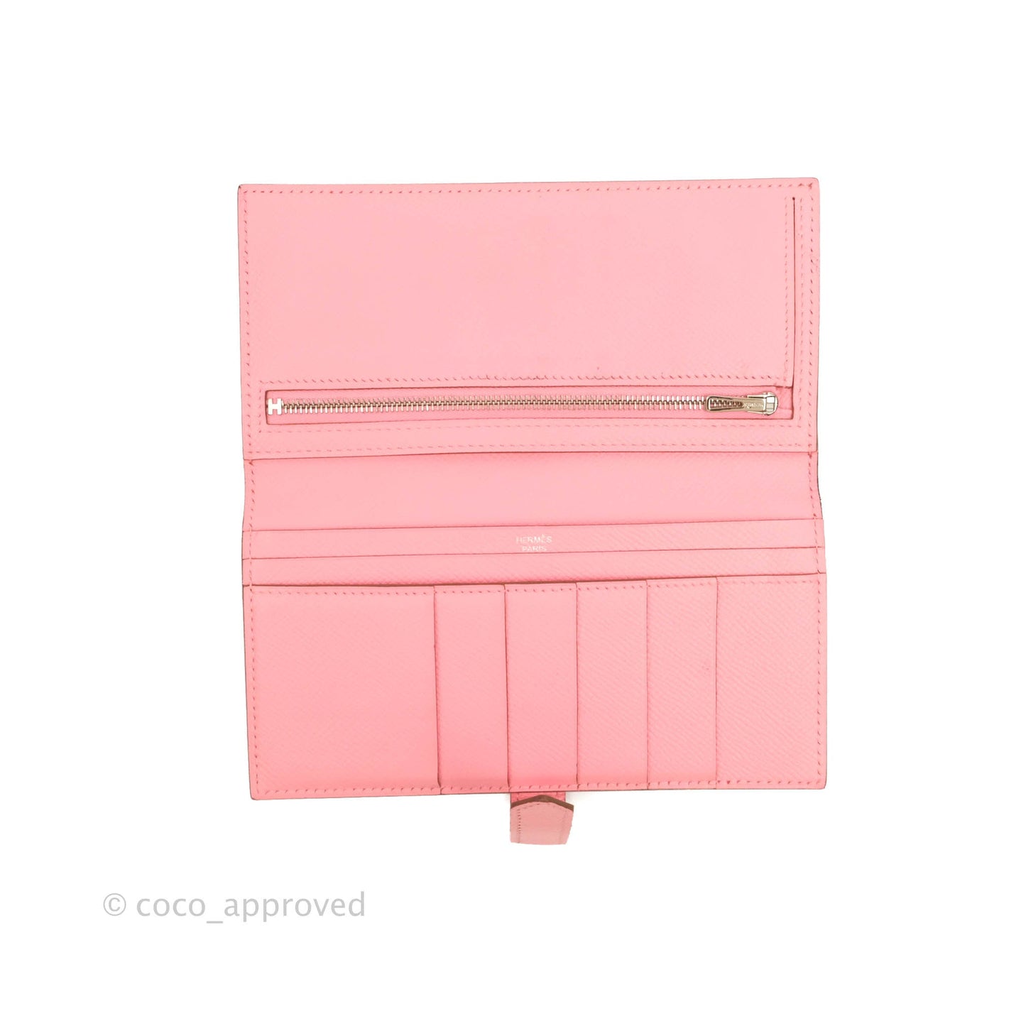 Hermès Bearn Wallet Epsom Pink Palladium Hardware