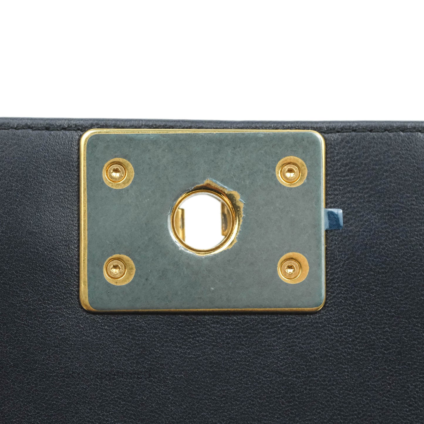 Chanel Quilted New Medium Boy Navy Lambskin Aged Gold Hardware