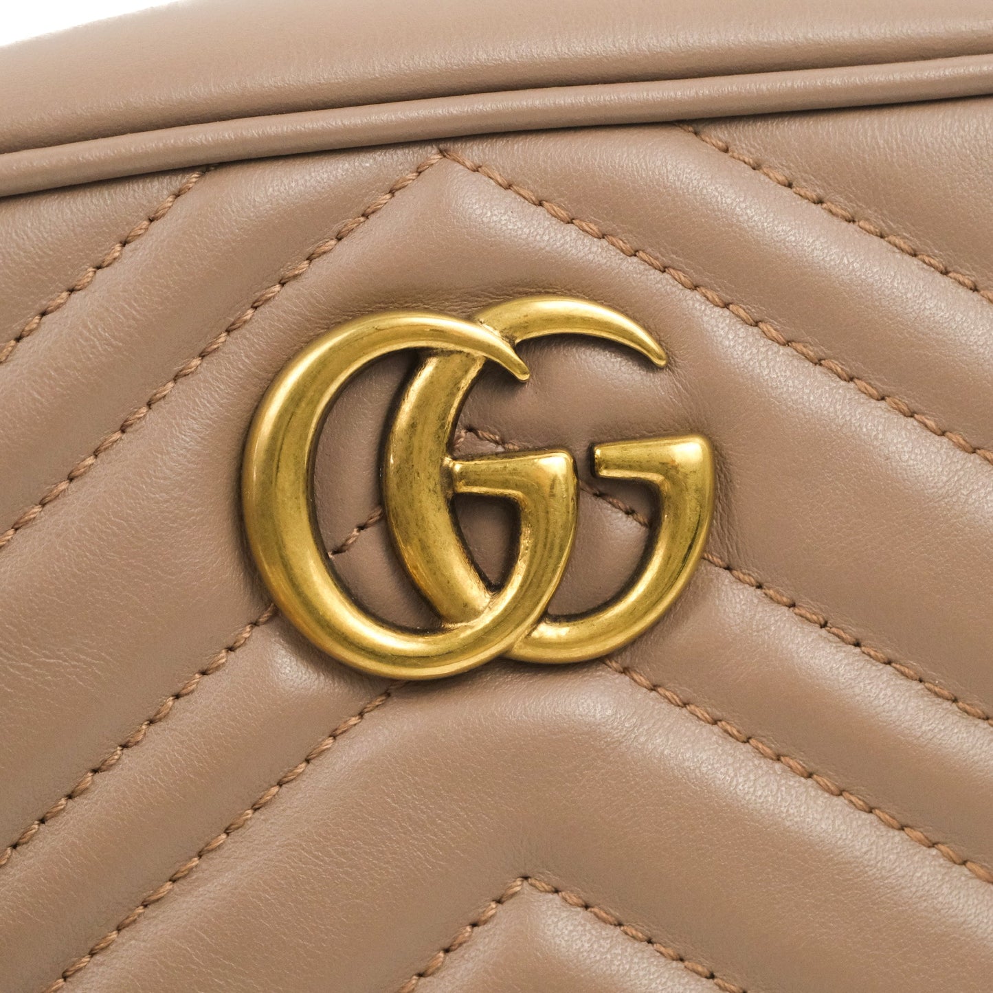 Gucci Mini Matelasse GG Marmont Camera Bag Dusty Pink Calfskin Gold Hardware