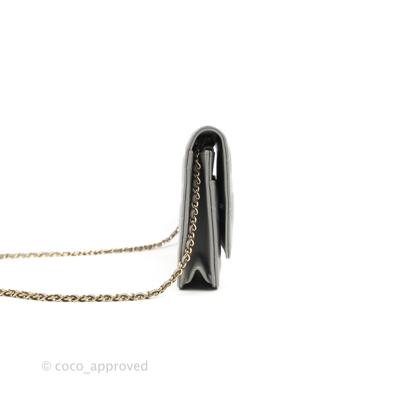Chanel Golden Class Wallet on Chain WOC Grey Caviar Gold Hardware