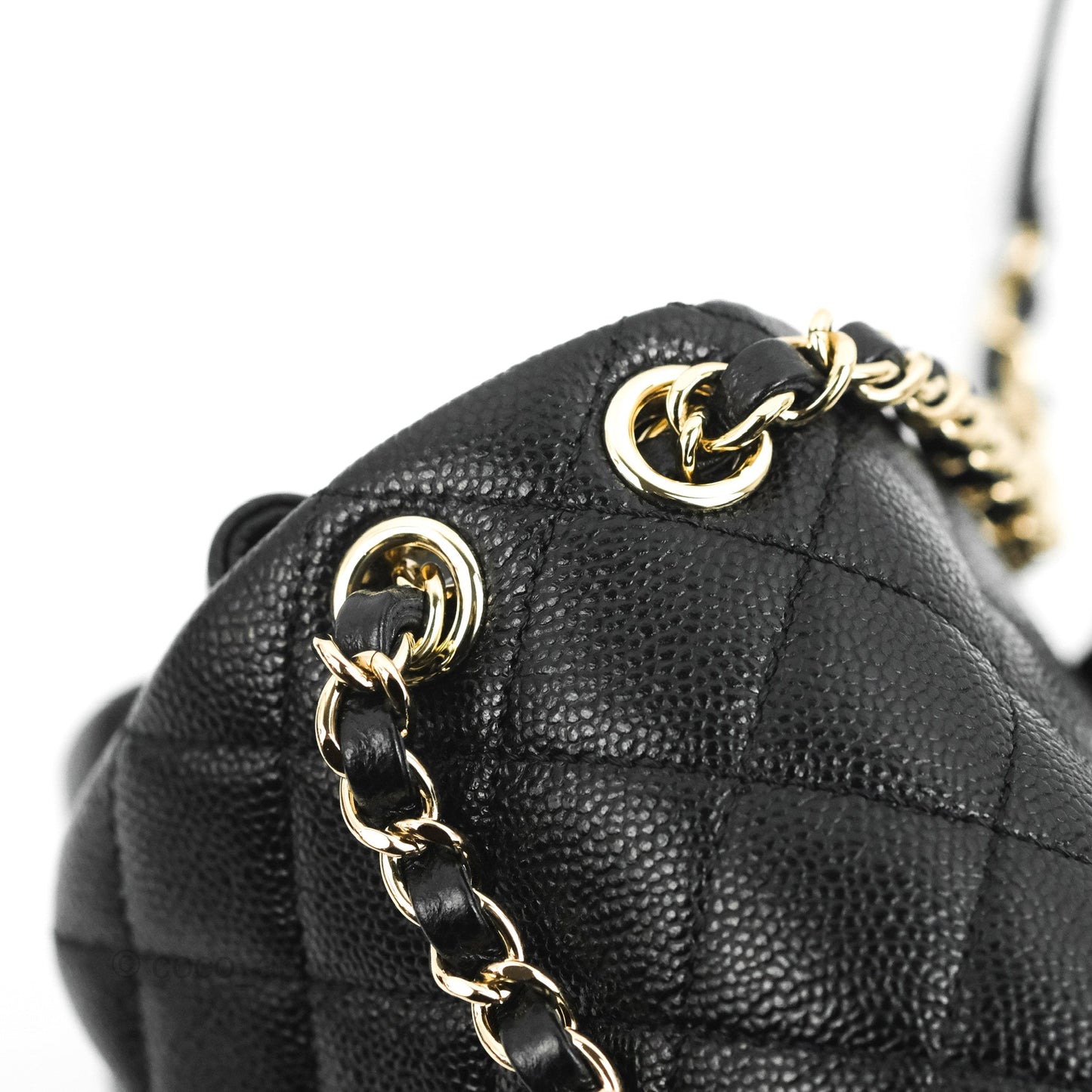 Chanel Duma Backpack Small Black Caviar Gold Hardware 23P