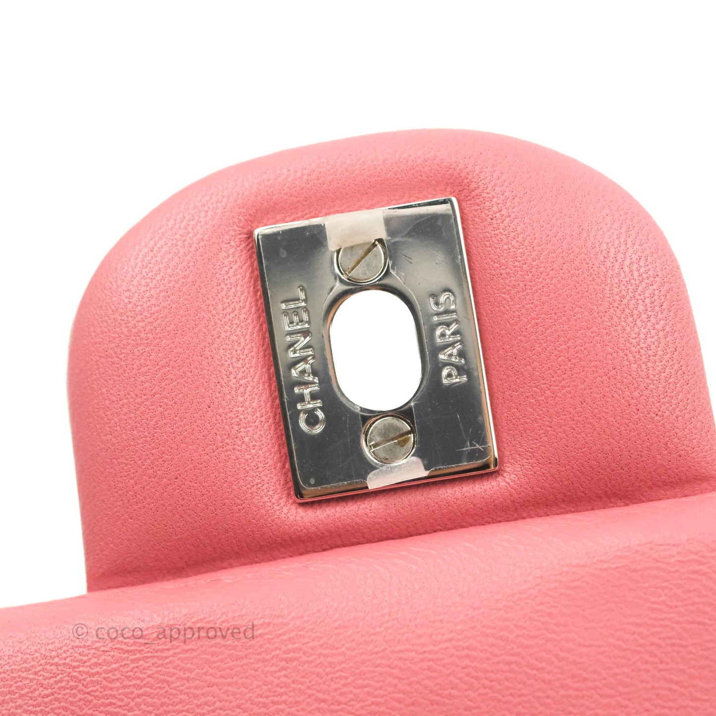 Chanel Quilted Mini Rectangular Flap Pink Lambskin Silver Hardware