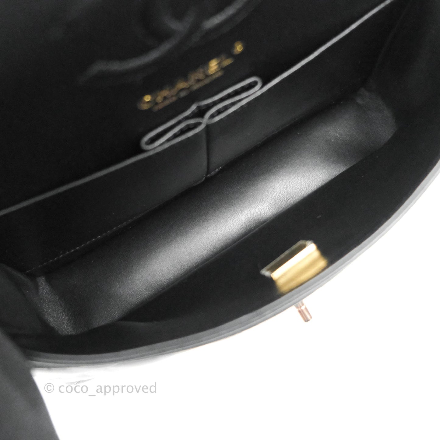 Chanel Classic Small S/M Flap Black Lambskin Rose Pink-Gold Hardware