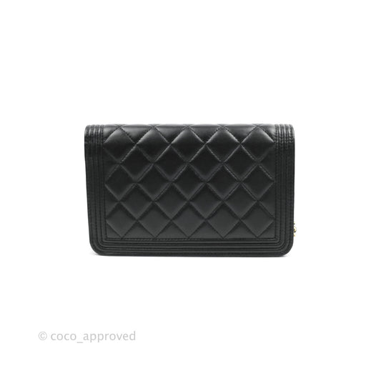 Chanel Boy Wallet on Chain WOC Black Lambskin Gold Hardware