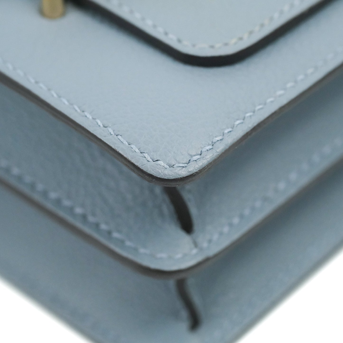 Hermès Roulis Mini 18 Bleu Lin Evercolor Gold Hardware
