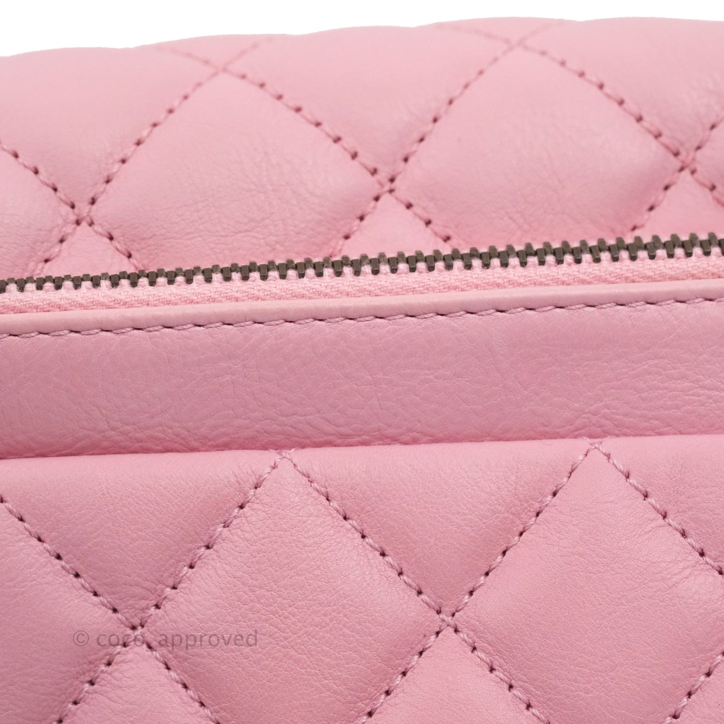 Chanel CC Crown Flap Pink Calfskin Antique Gold Hardware