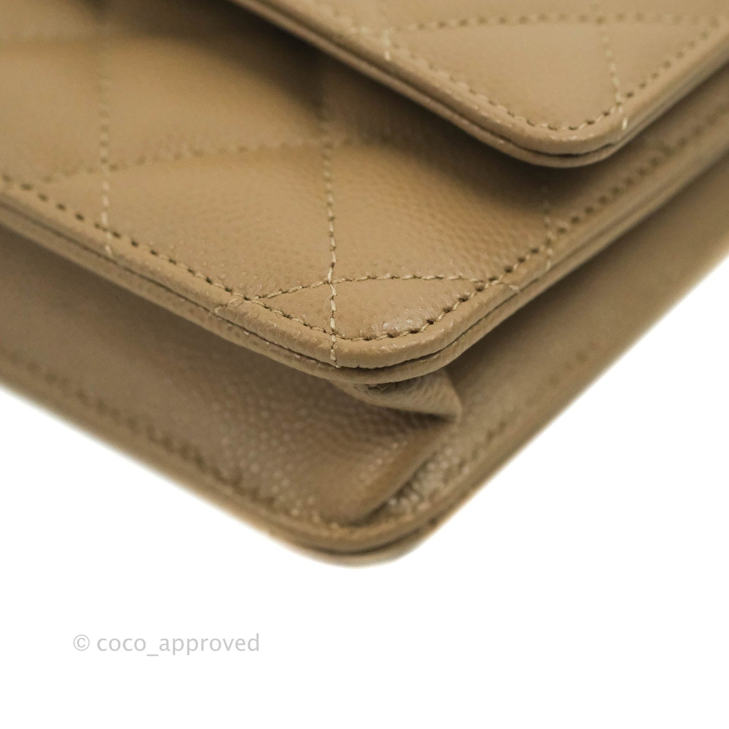 Chanel Quilted Classic WOC Dark Beige Caviar Gold Hardware