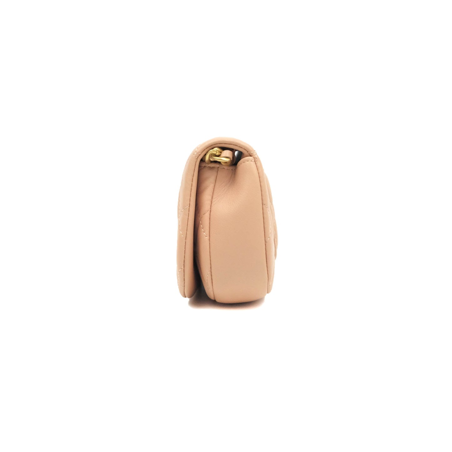 Chanel Clutch with Chain Beige Pink Calfskin Aged Gold Hardware