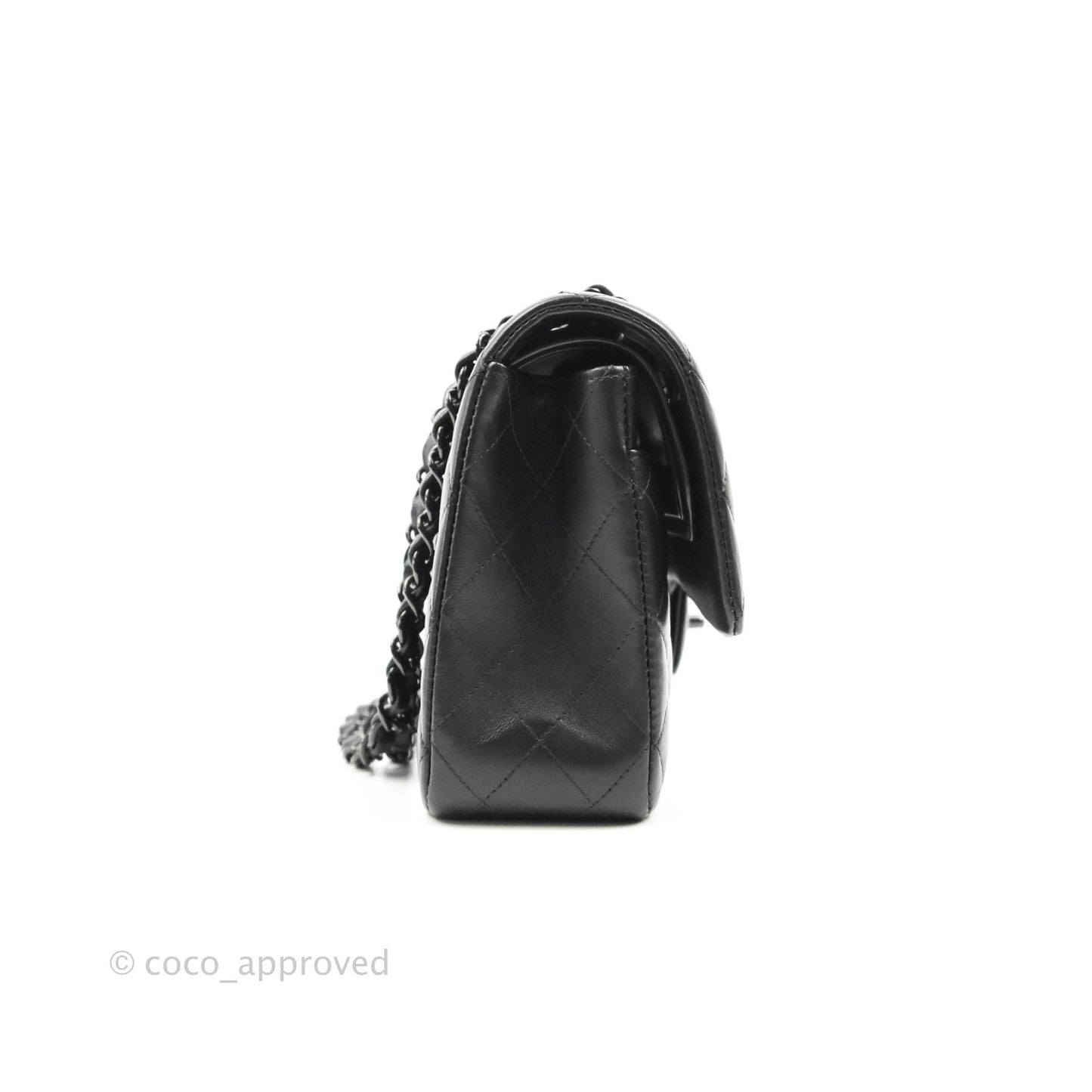 Chanel Classic Quilted M/L Medium Double Flap So Black Lambskin