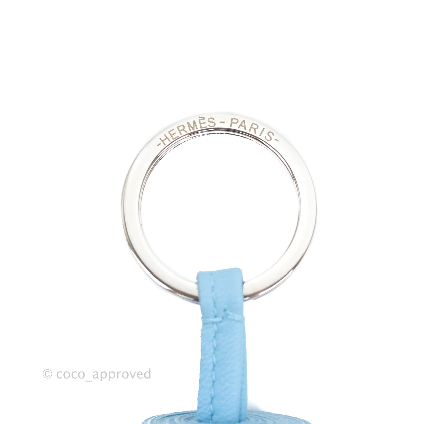 Hermes Carmen Key Ring Céleste Palladium Hardware