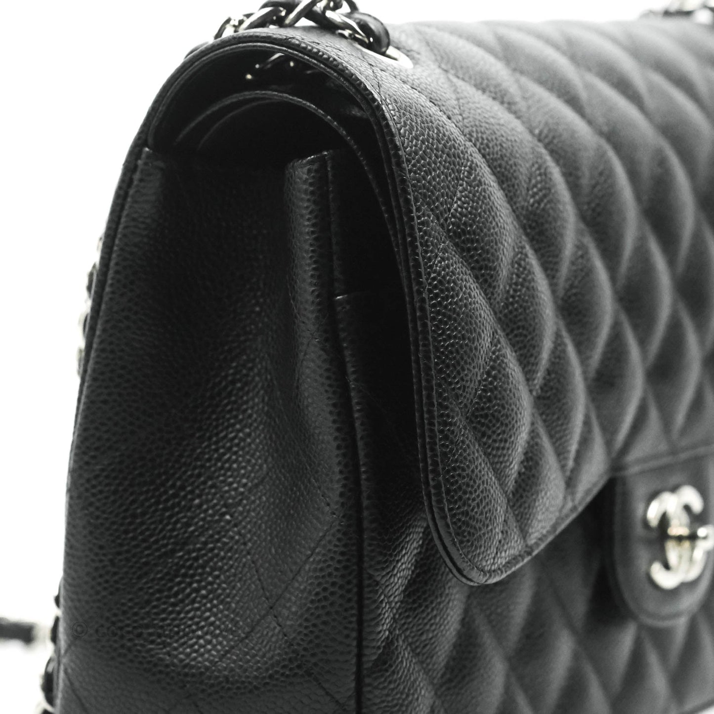 Chanel Jumbo Double Flap Black Caviar Silver Hardware⁣⁣