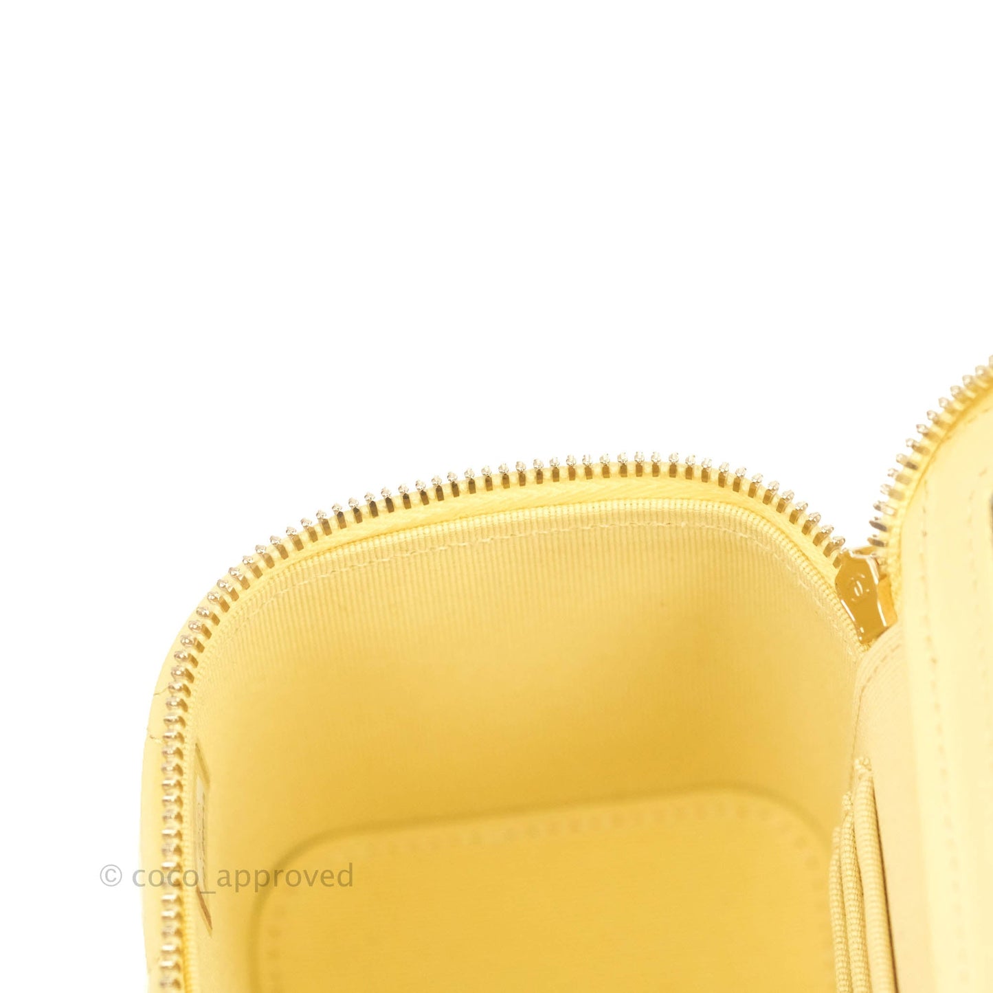Chanel Vanity Rectangular Top Handle Yellow Lambskin Gold Hardware