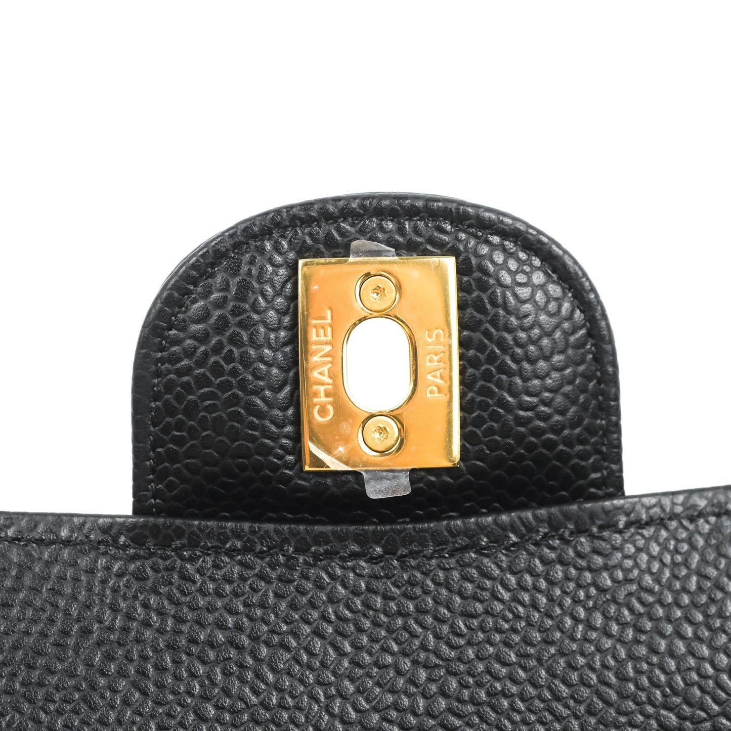 Chanel Classic M/L Medium Flap Quilted Black Caviar Gold Hardware