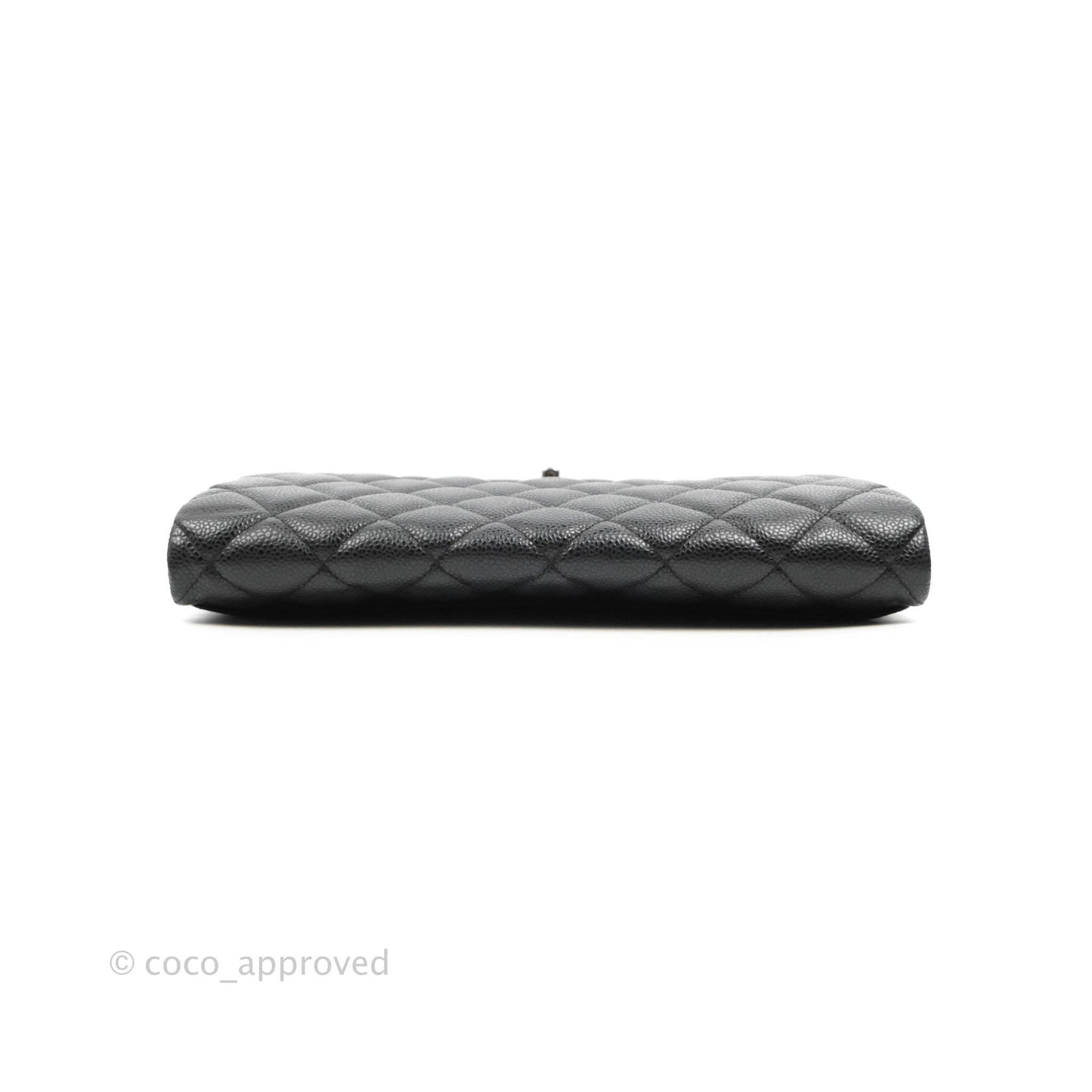 Chanel Quilted Clutch with Chain Black Caviar Silver Hardware