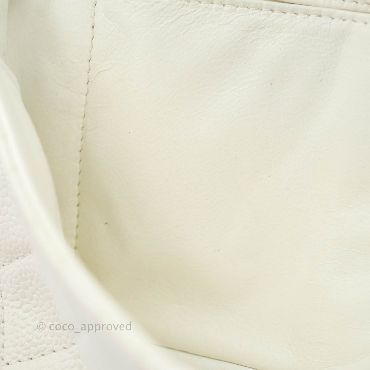 Chanel Quilted East West Flap White Soft Caviar Silver Hardware
