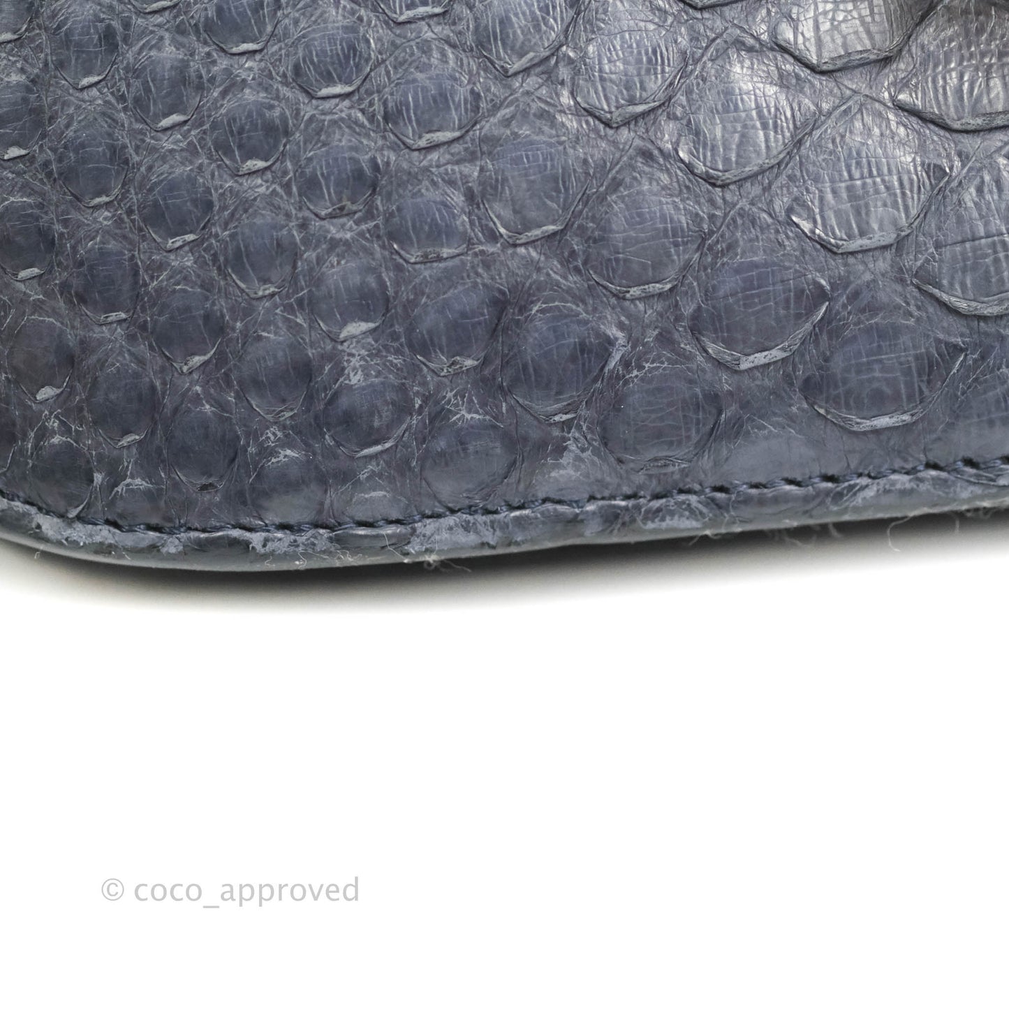 Celine Medium Classic Box Flap Grey Blue Python Gold Hardware
