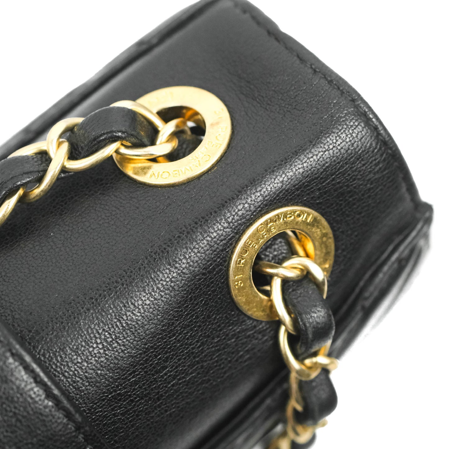 Chanel Mini Collar and Tie Flap Bag Chevron Sheepskin Aged Gold Hardware