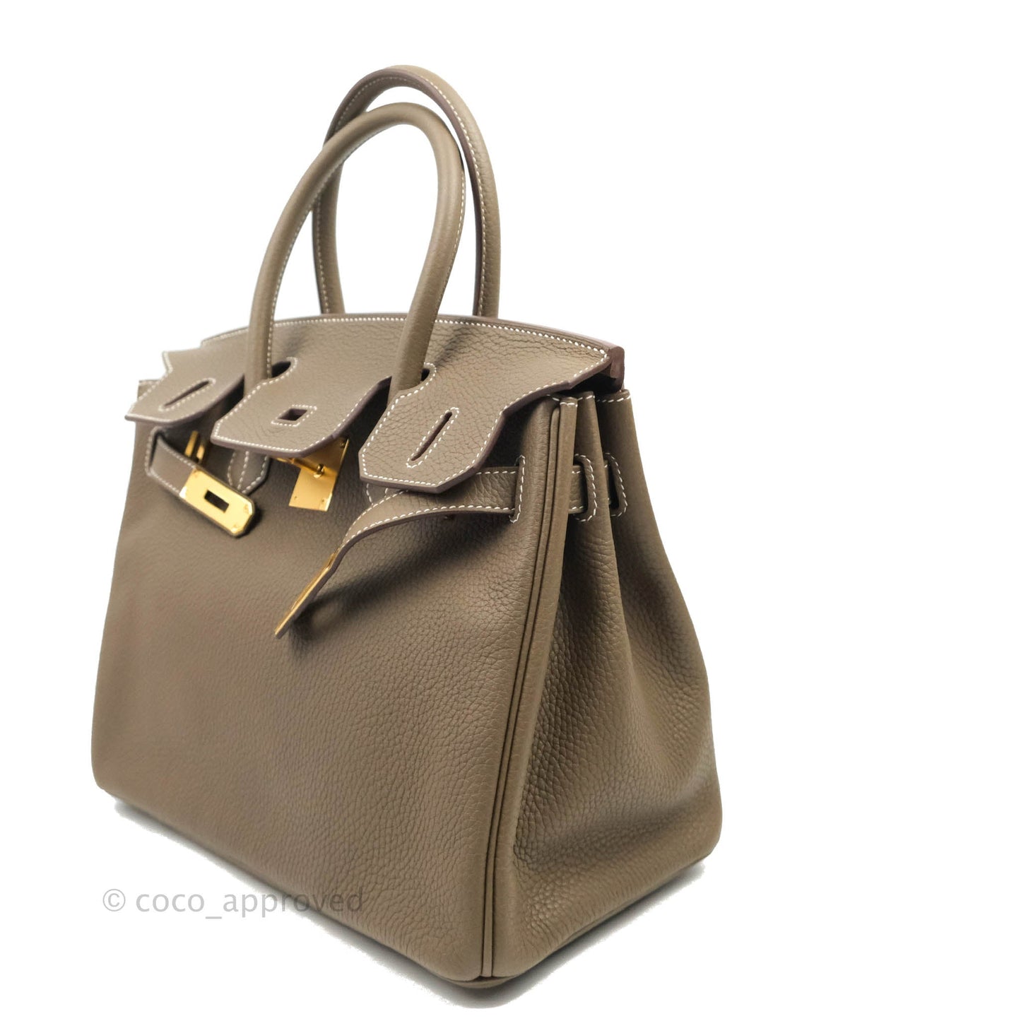 Hermès Birkin 30 Taurillon Clemence 18 Etoupe Gold Hardware