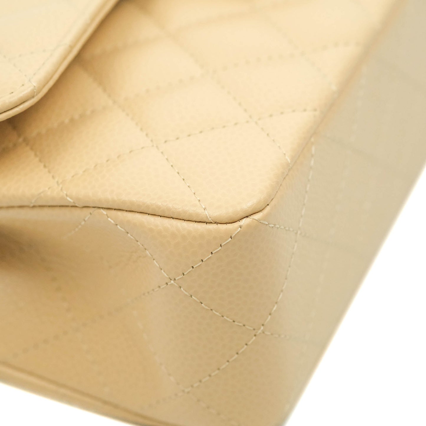 Chanel Small Classic Quilted Flap Beige Caviar Gold Hardware