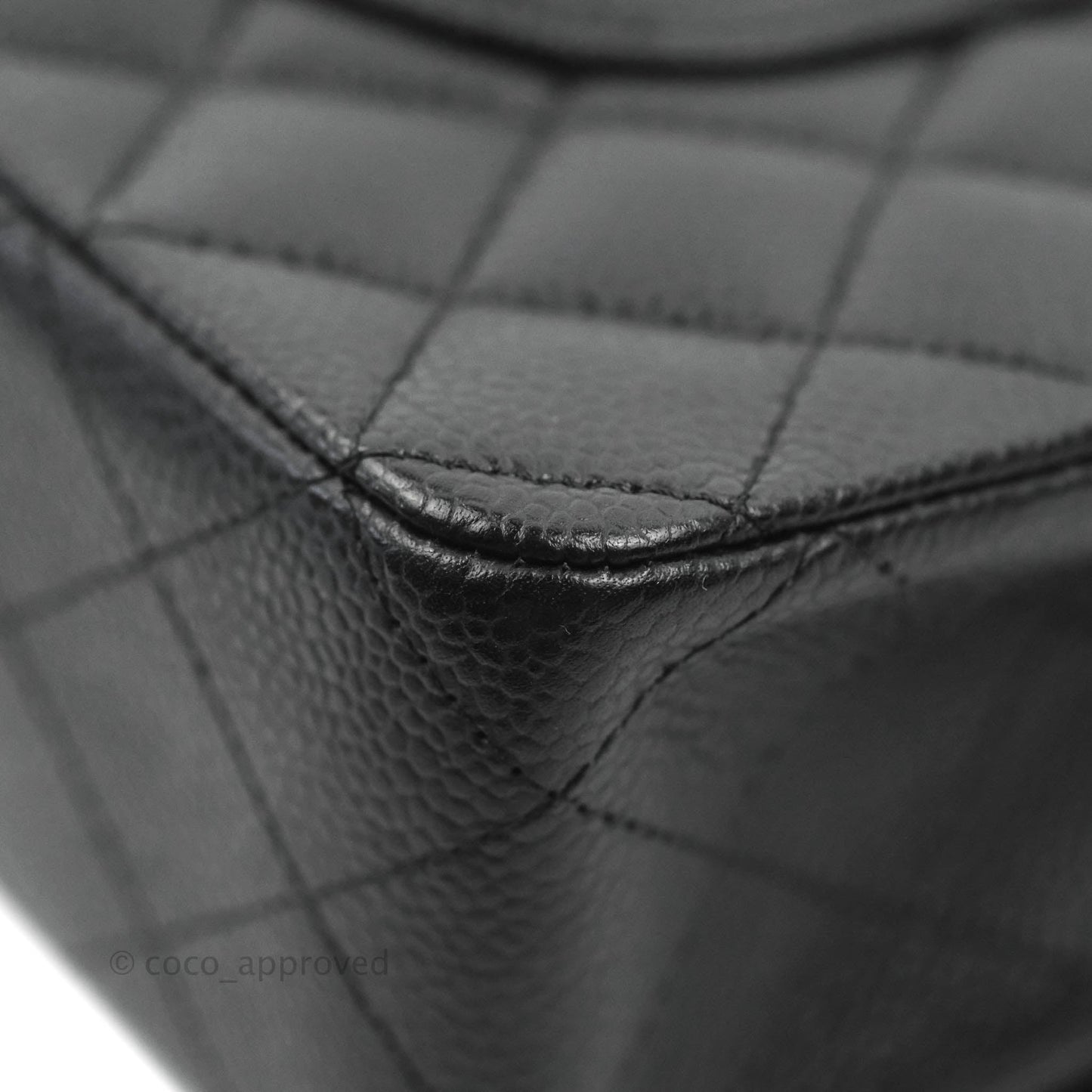 Chanel Quilted Classic M/L Medium Flap Black Caviar Silver Hardware