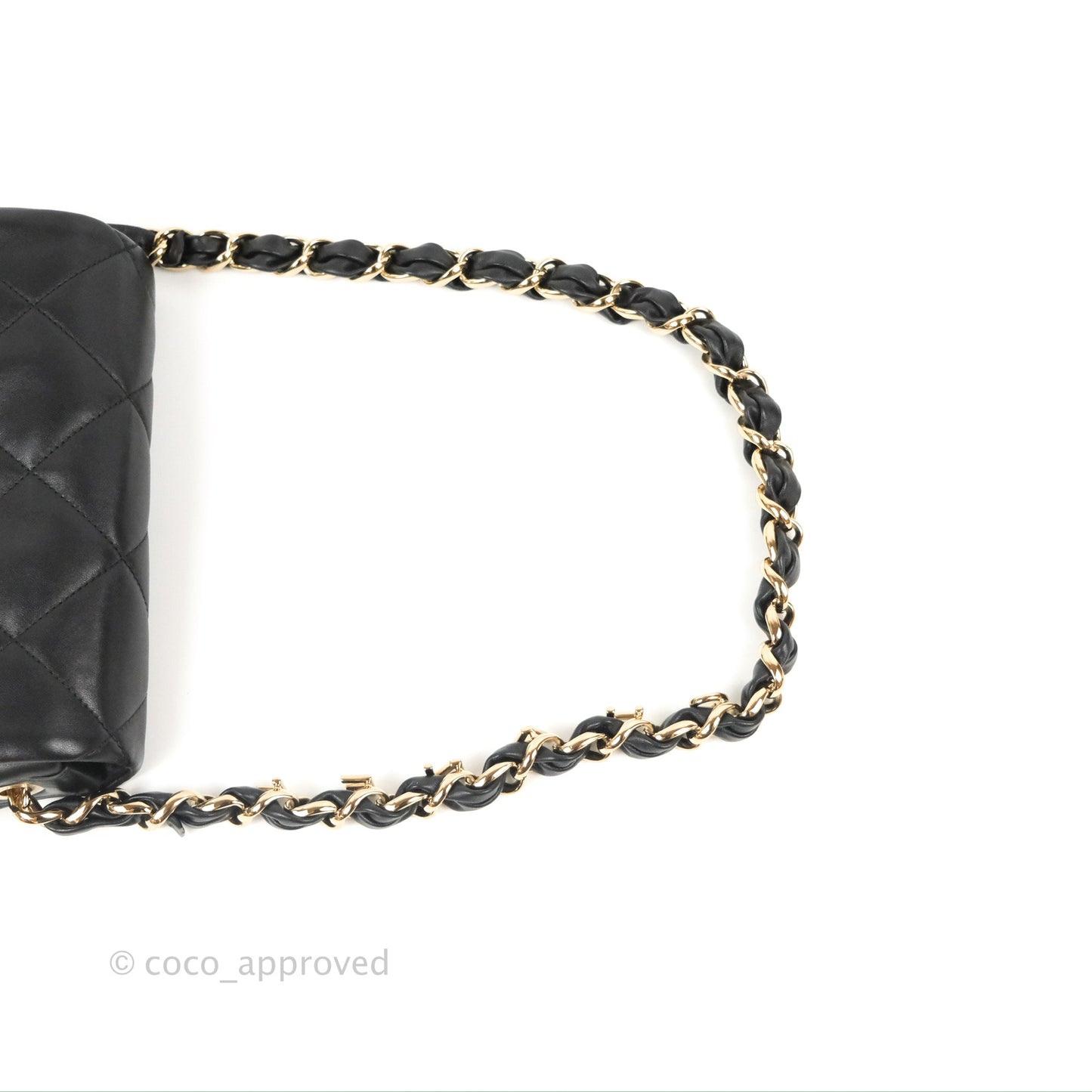 Chanel Small Logo Chain Flap Black Lambskin Gold Hardware