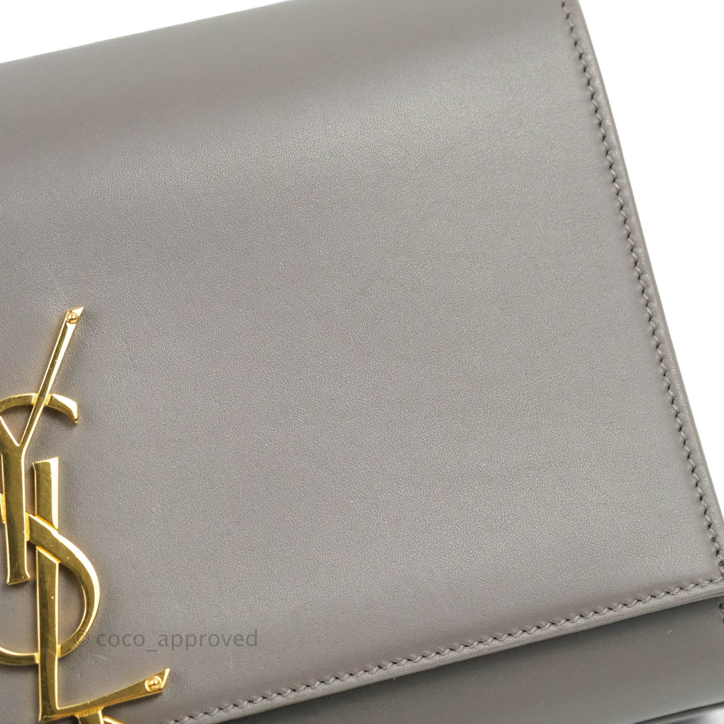 Saint Laurent Medium Kate Tassel Chain Bag Earth Grey Smooth Calfskin Gold Hardware