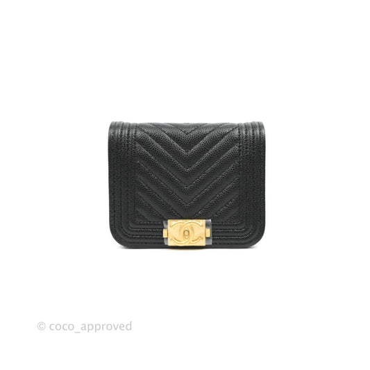 Chanel Quilted Belt Boy Bag Black Caviar Chevron Flap Waist